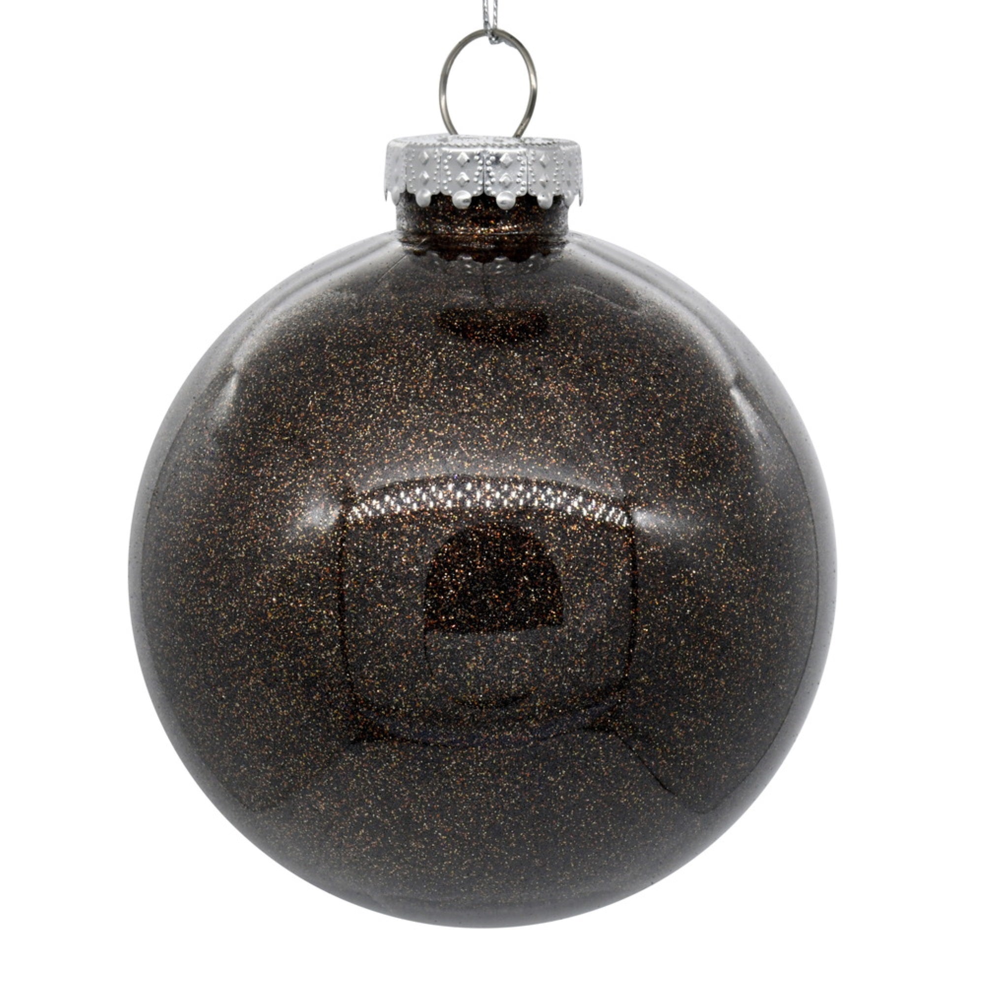 4.75” Chocolate Glitter Clear Ball 4/bag