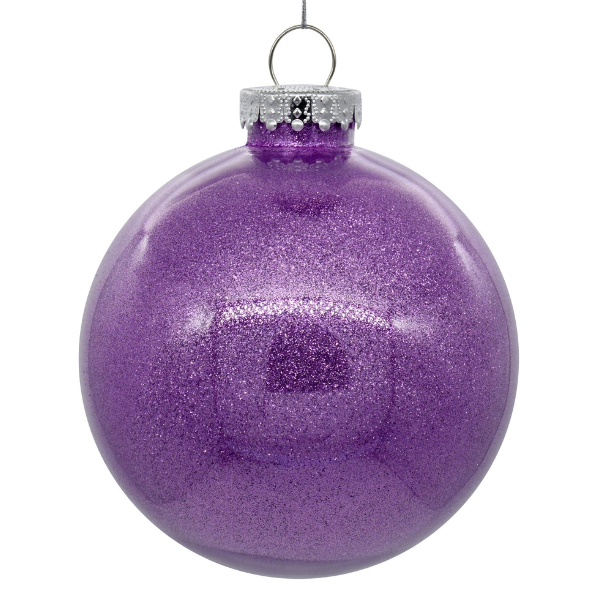 4.75” Lavender Glitter Clear Ball 4/bag