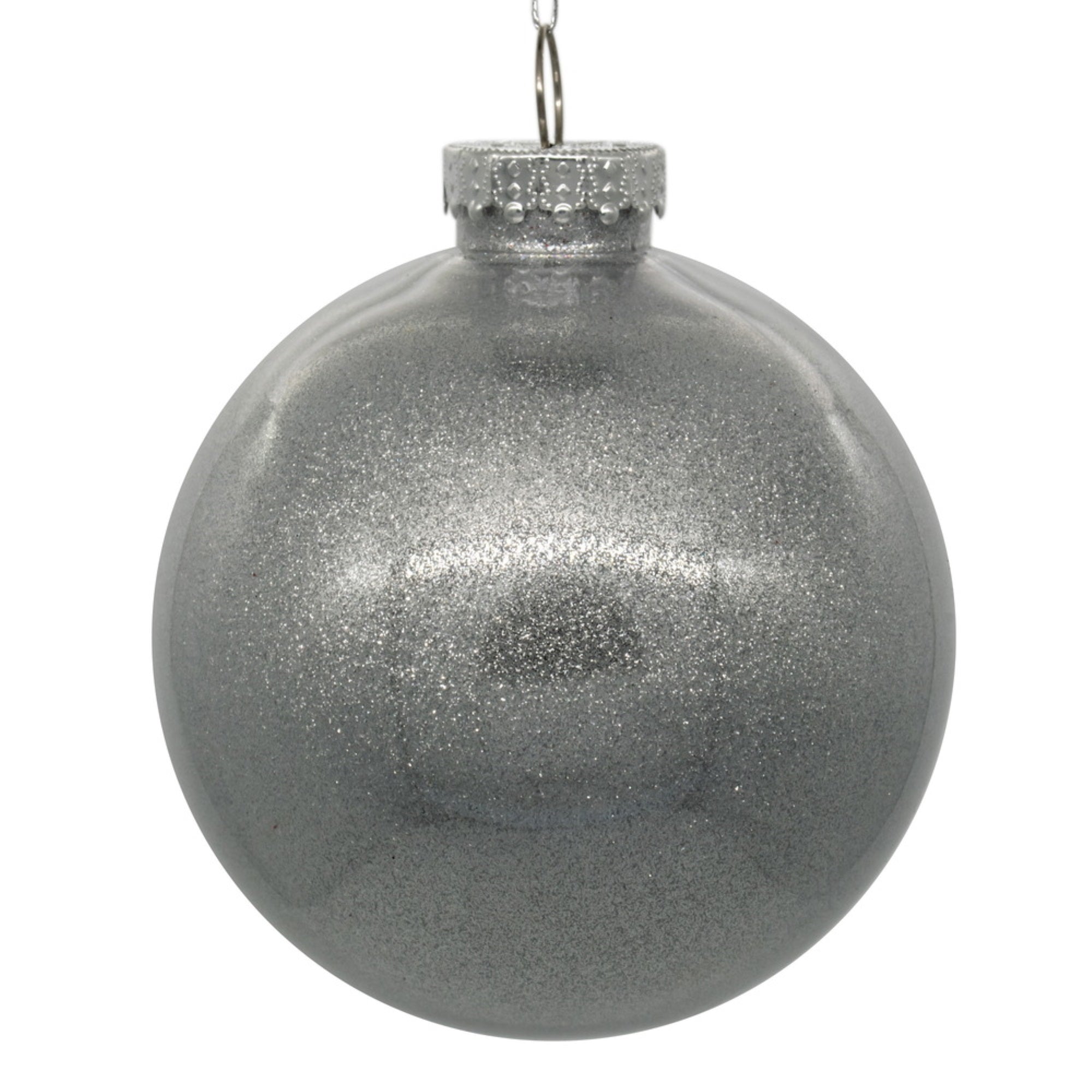 6” Silver Glitter Clear Ball 4/bag