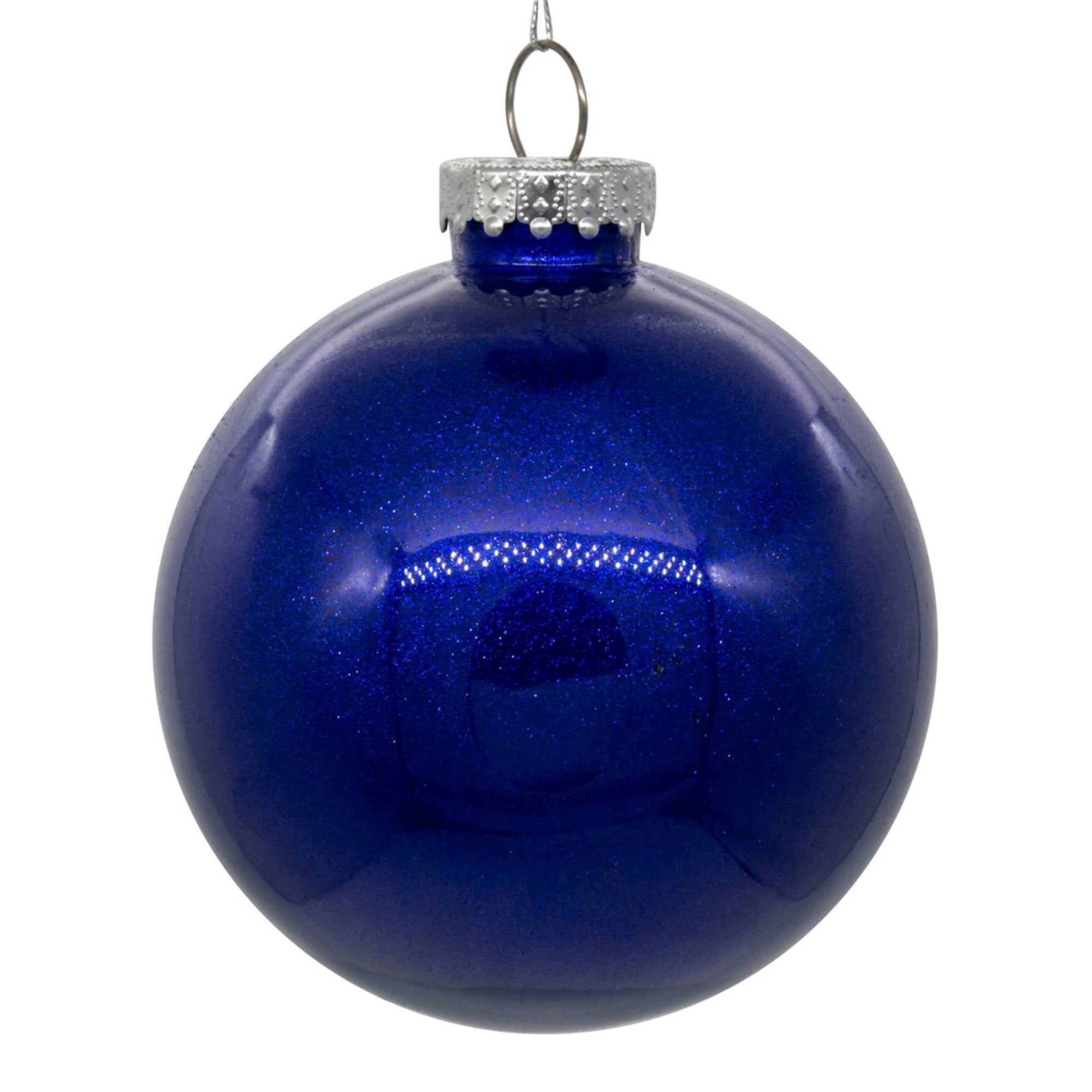 6” Cobalt Blue Glitter Clear Ball 4/bag