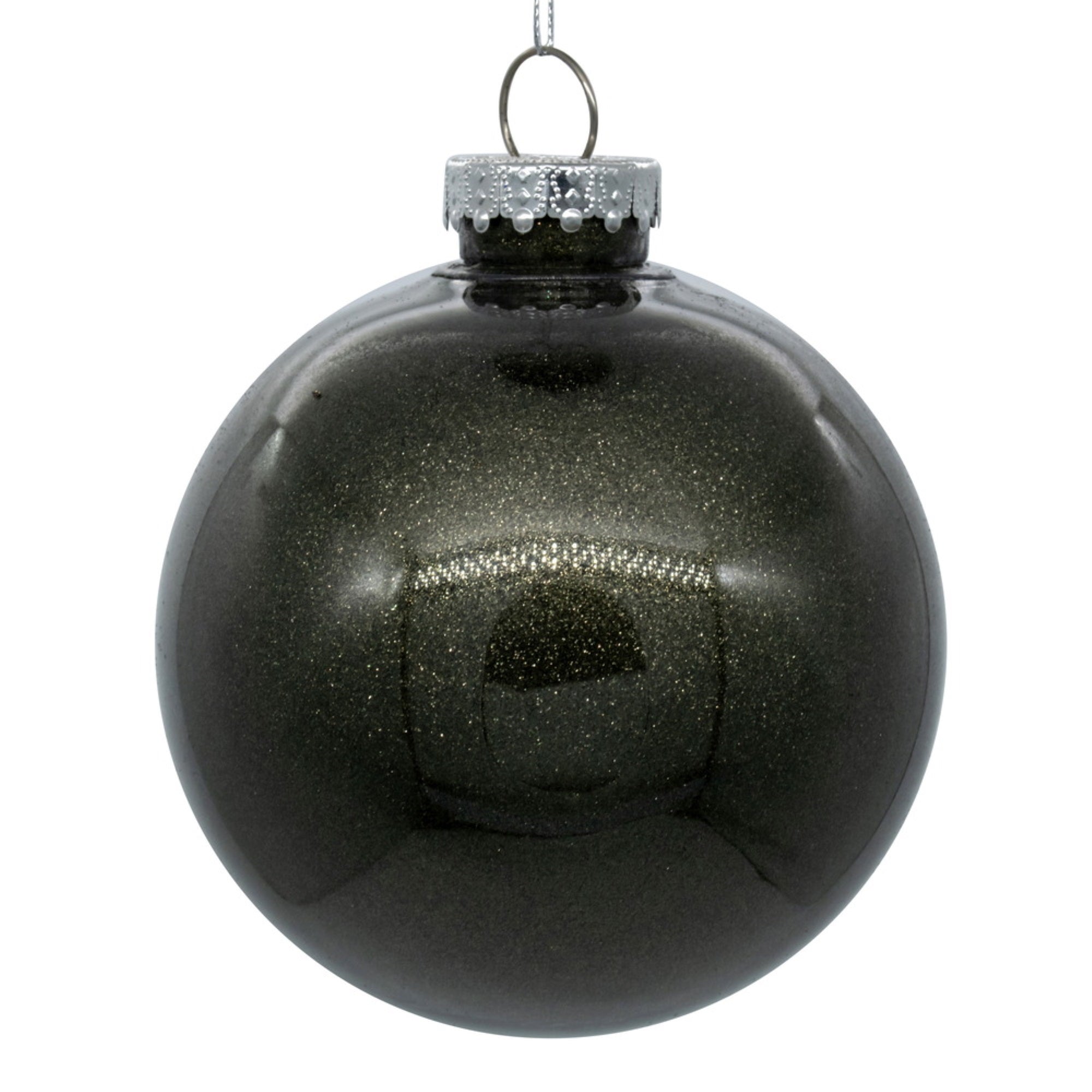 6” Wrought Iron Glitter Clear Ball 4/bag