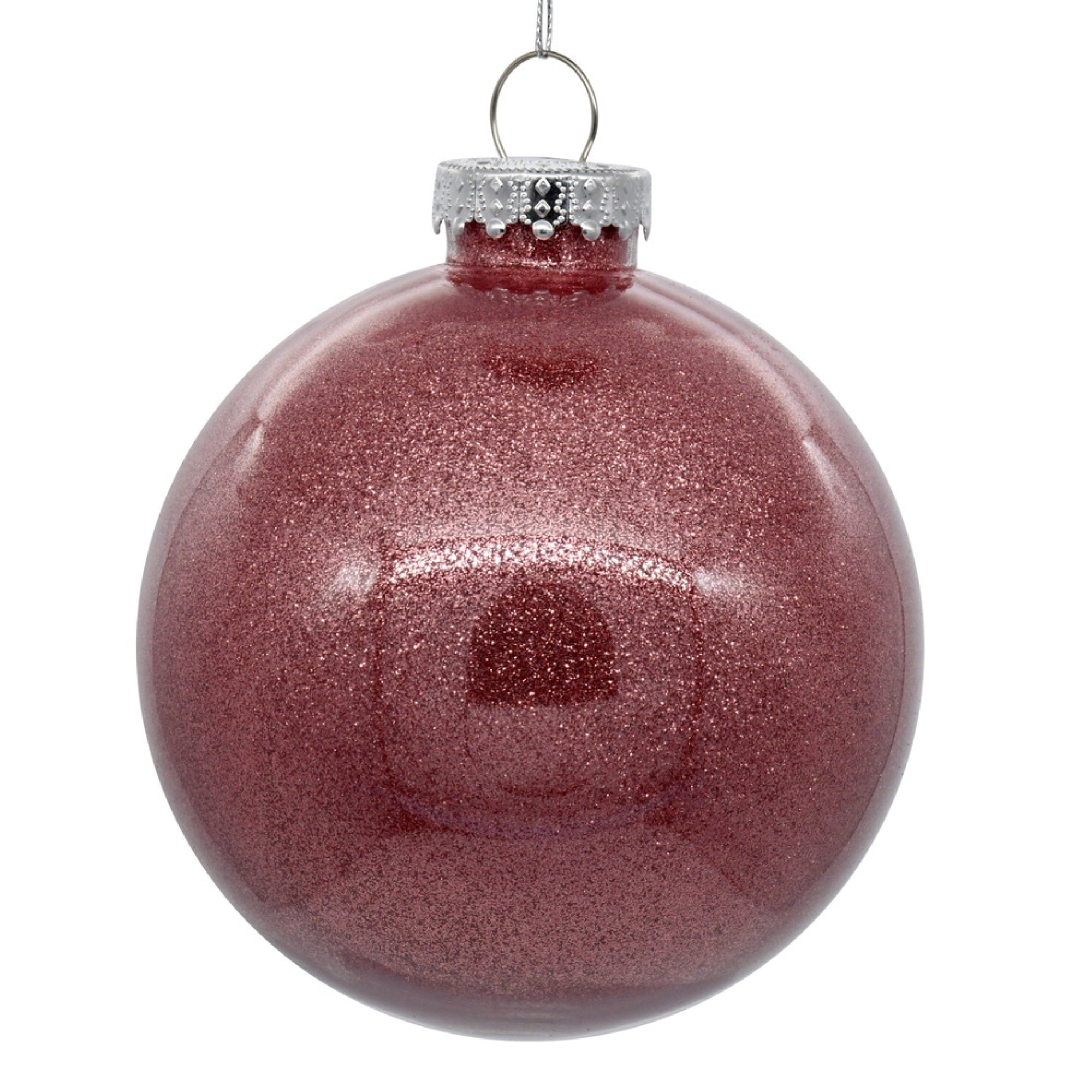 6” Mauve Glitter Clear Ball 4/bag