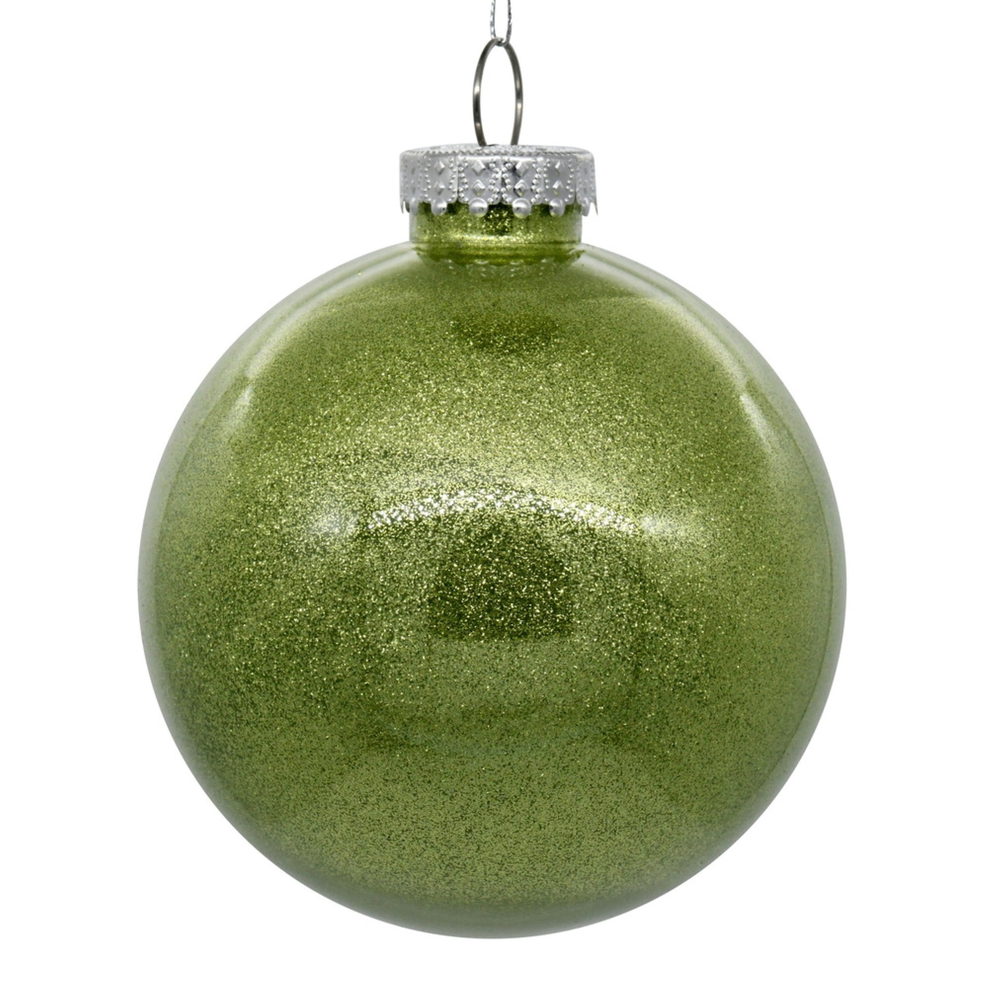 6” Celadon Glitter Clear Ball 4/bag