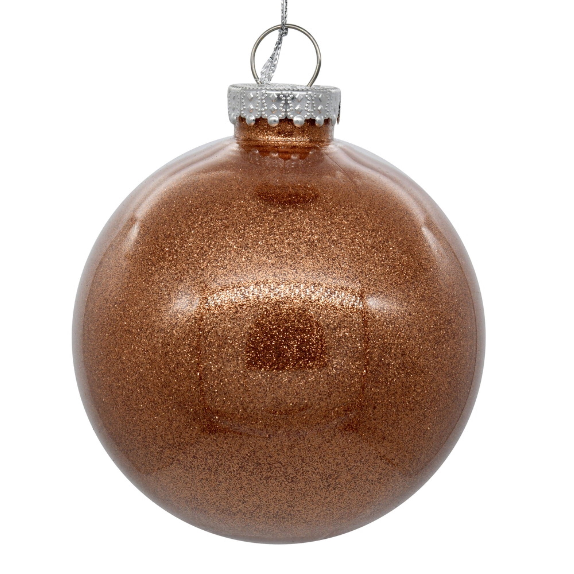 6” Rose Gold Glitter Clear Ball 4/bag