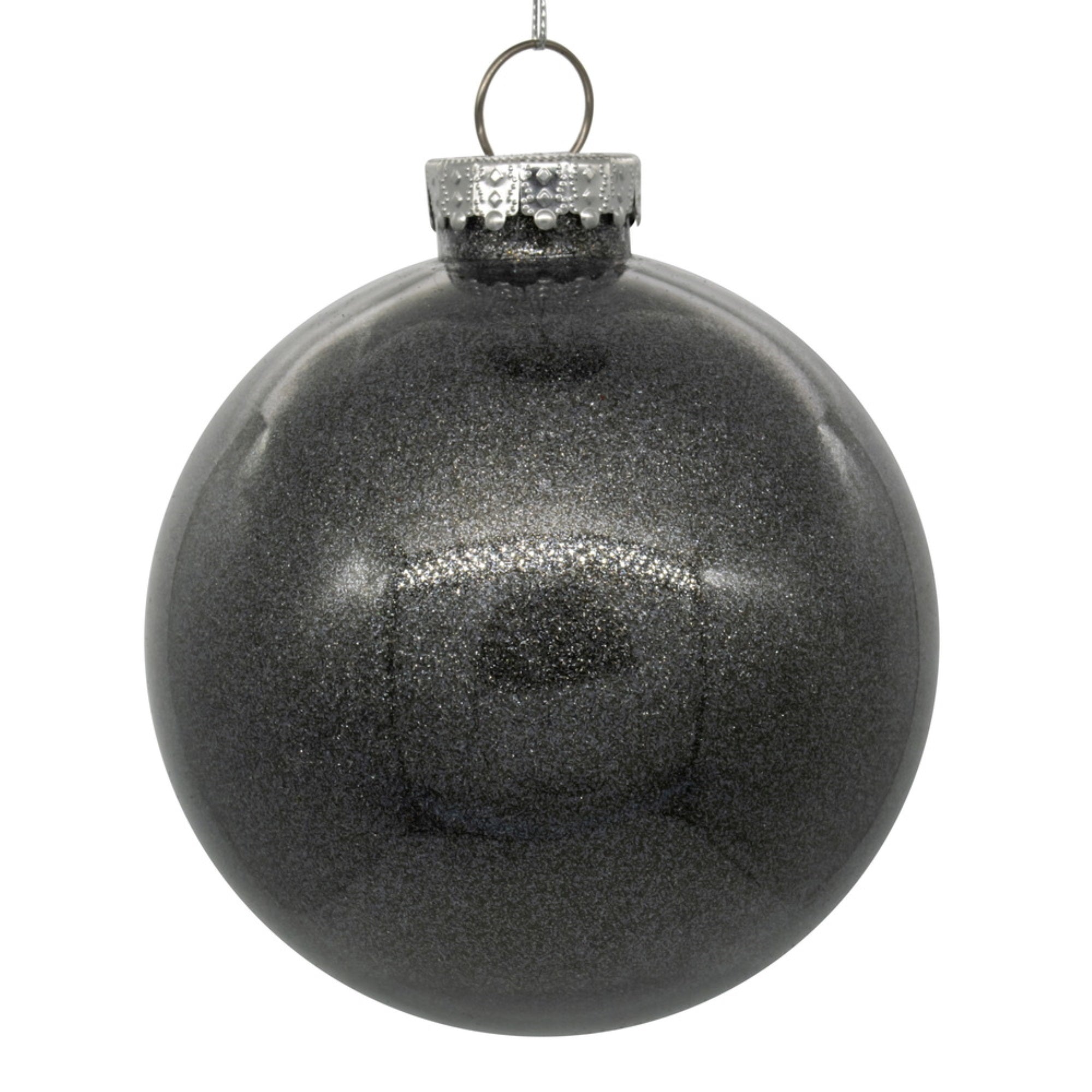 6” Pewter Glitter Clear Ball 4/bag
