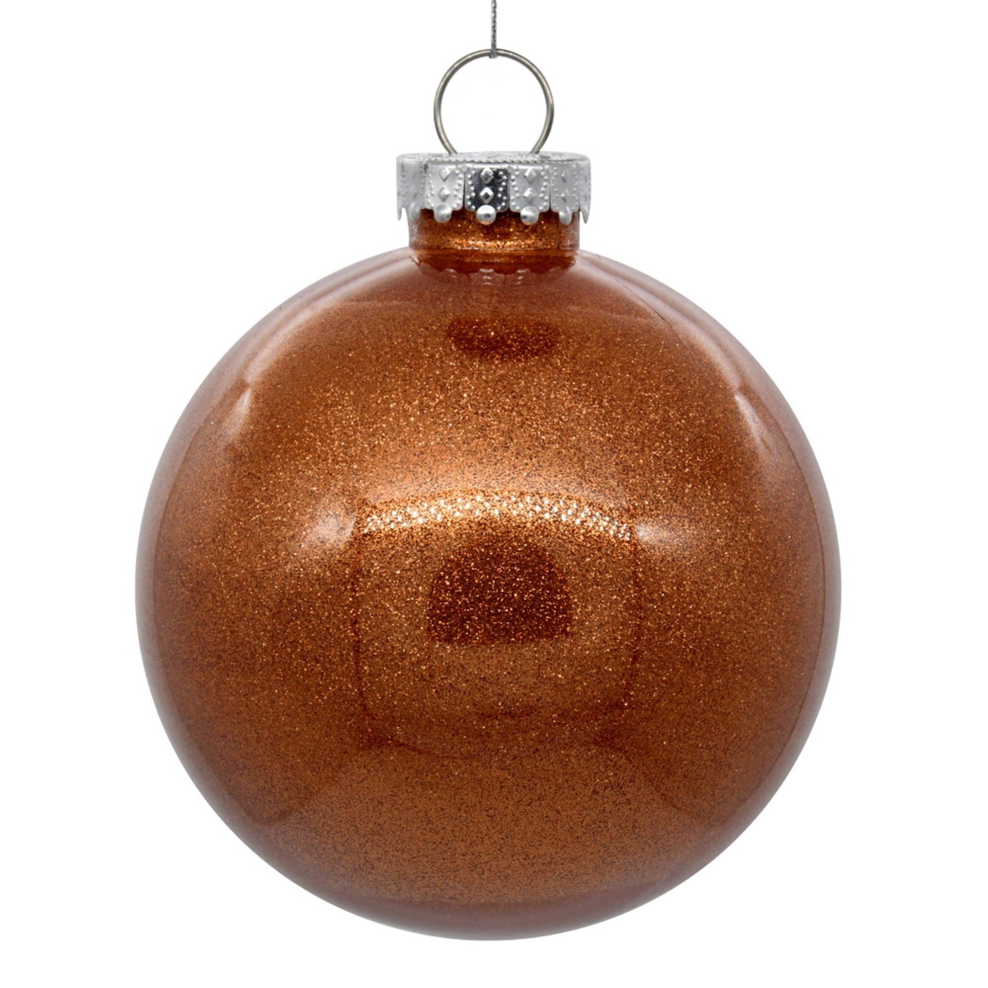 6” Copper Glitter Clear Ball 4/bag