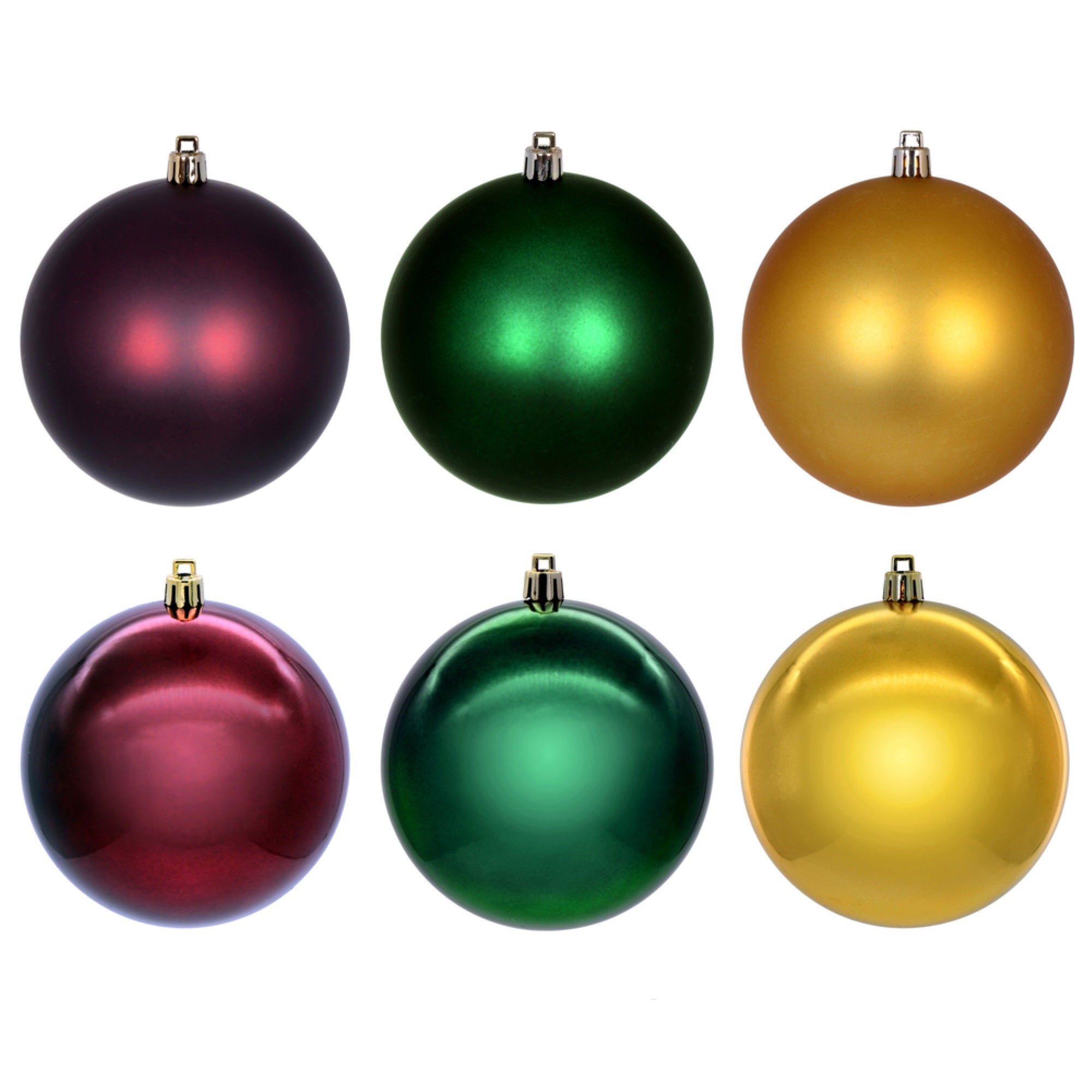 3” Burgundy Gold Green Orn Asst 12/box