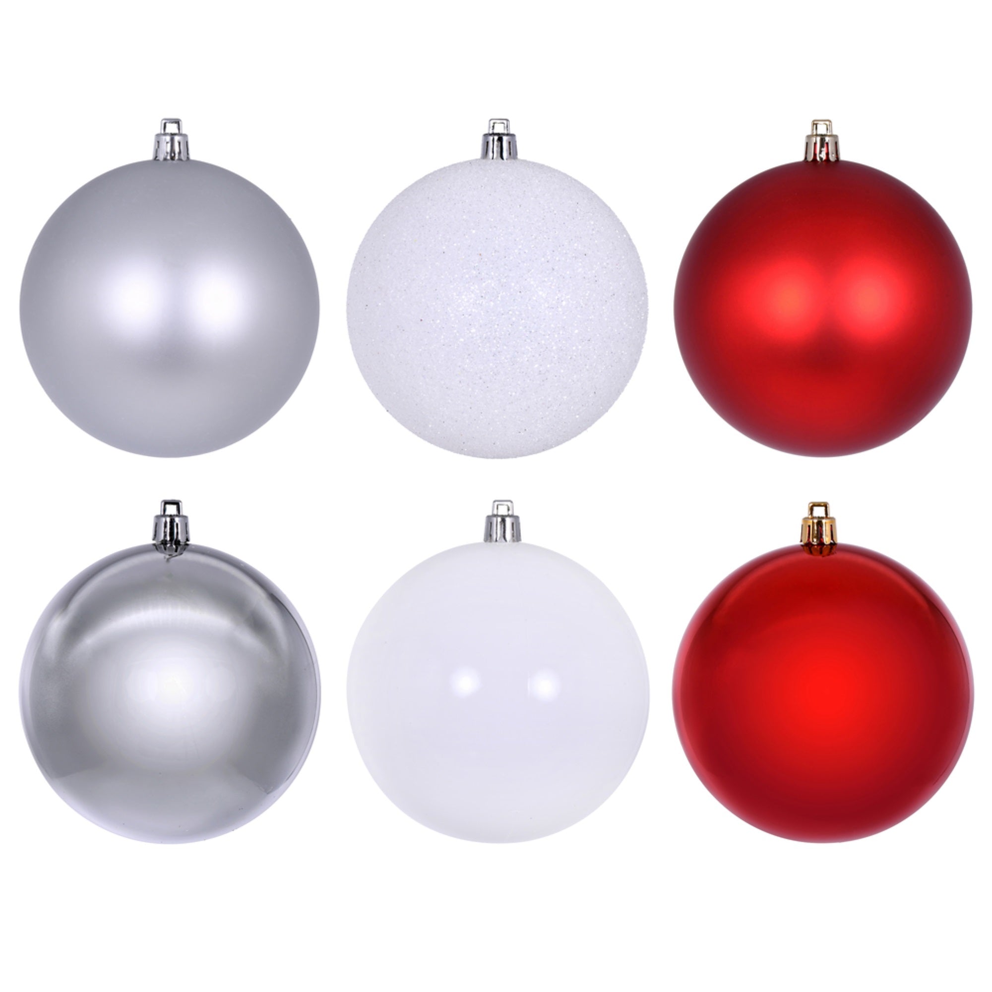 3” Red White Silver Ornament Asst 24/box