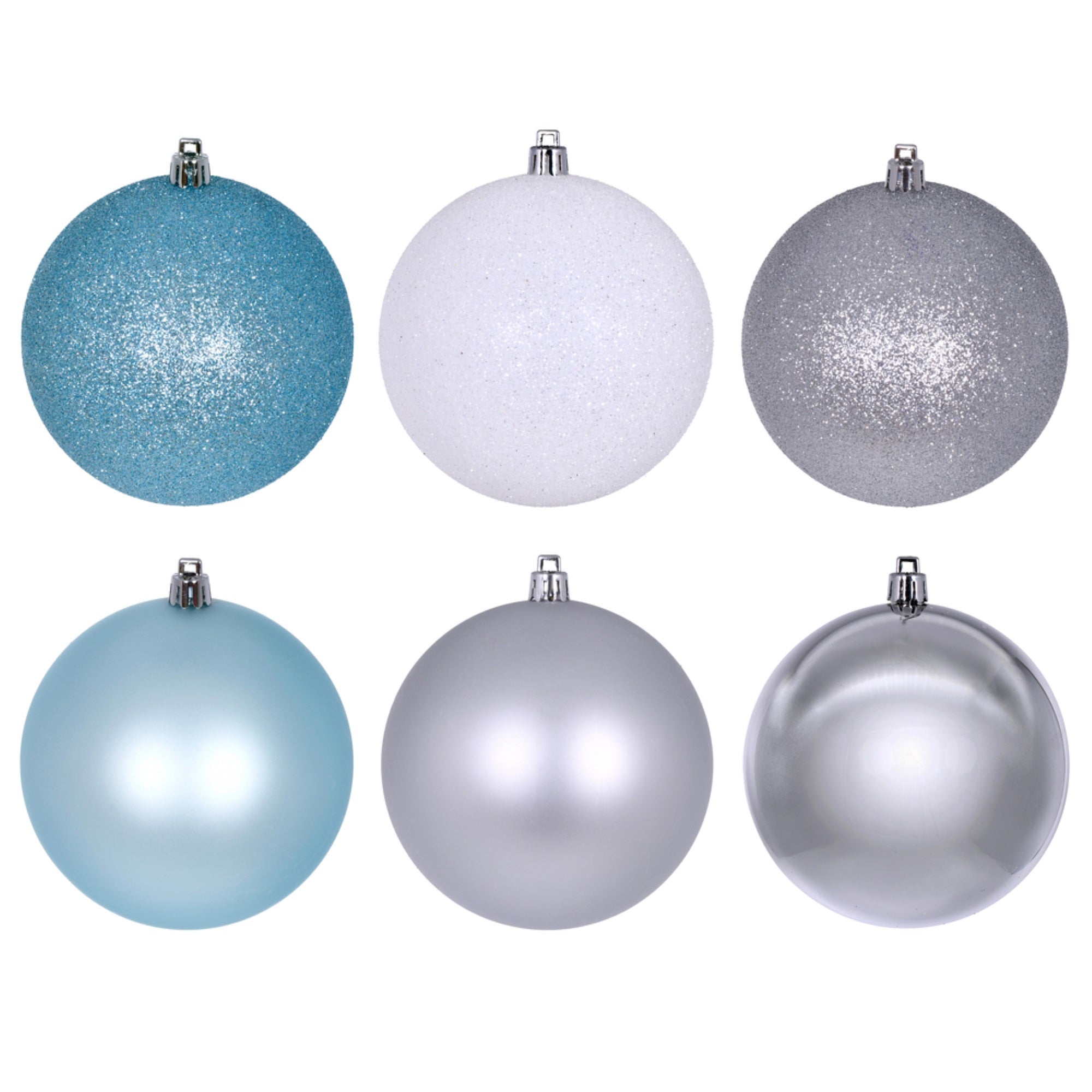 3” Silver Baby Blue White Asst 24/box