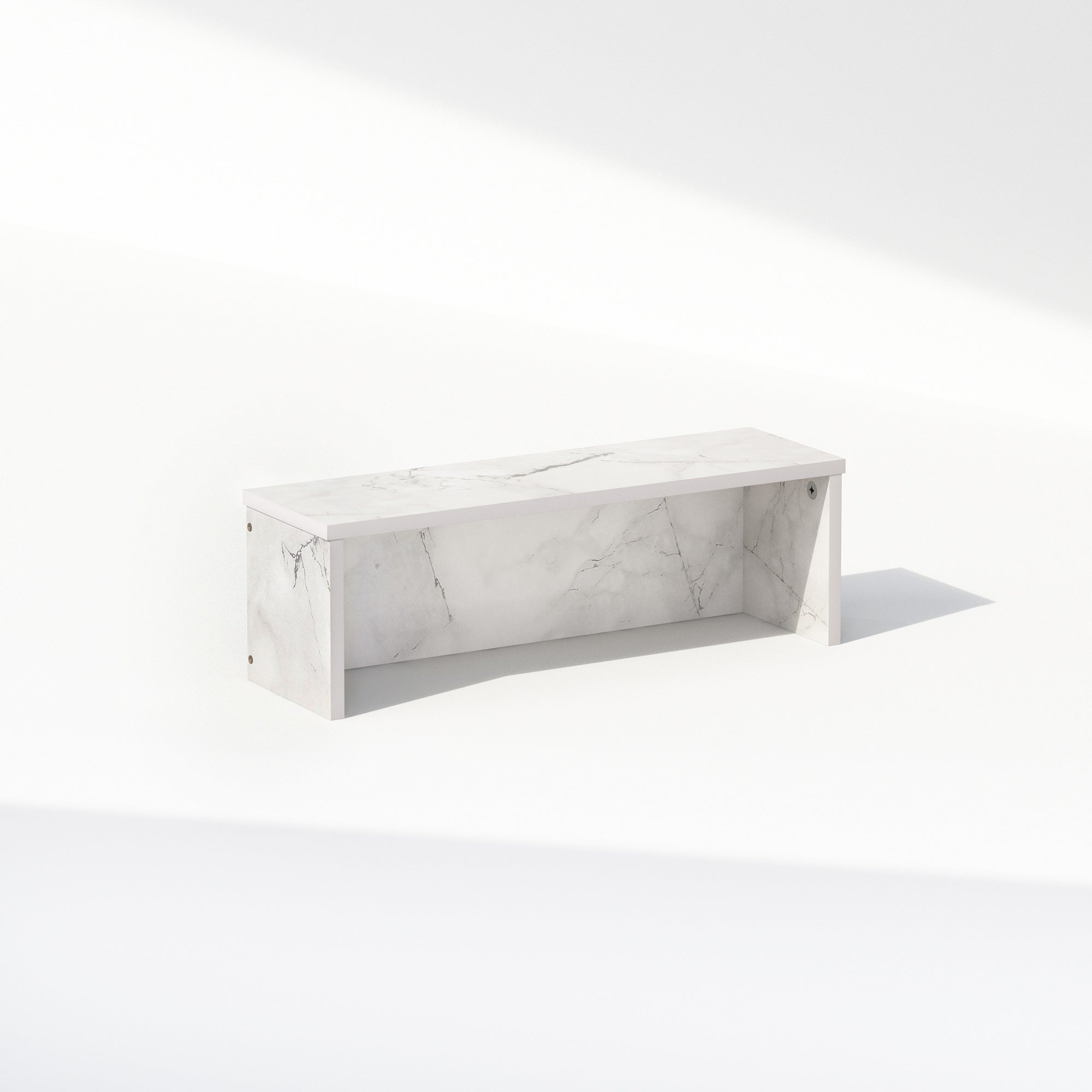 Furinno Classic 18-Inch Desk Organizer, Shelf Organizer Storage & Display Stand, Marble White