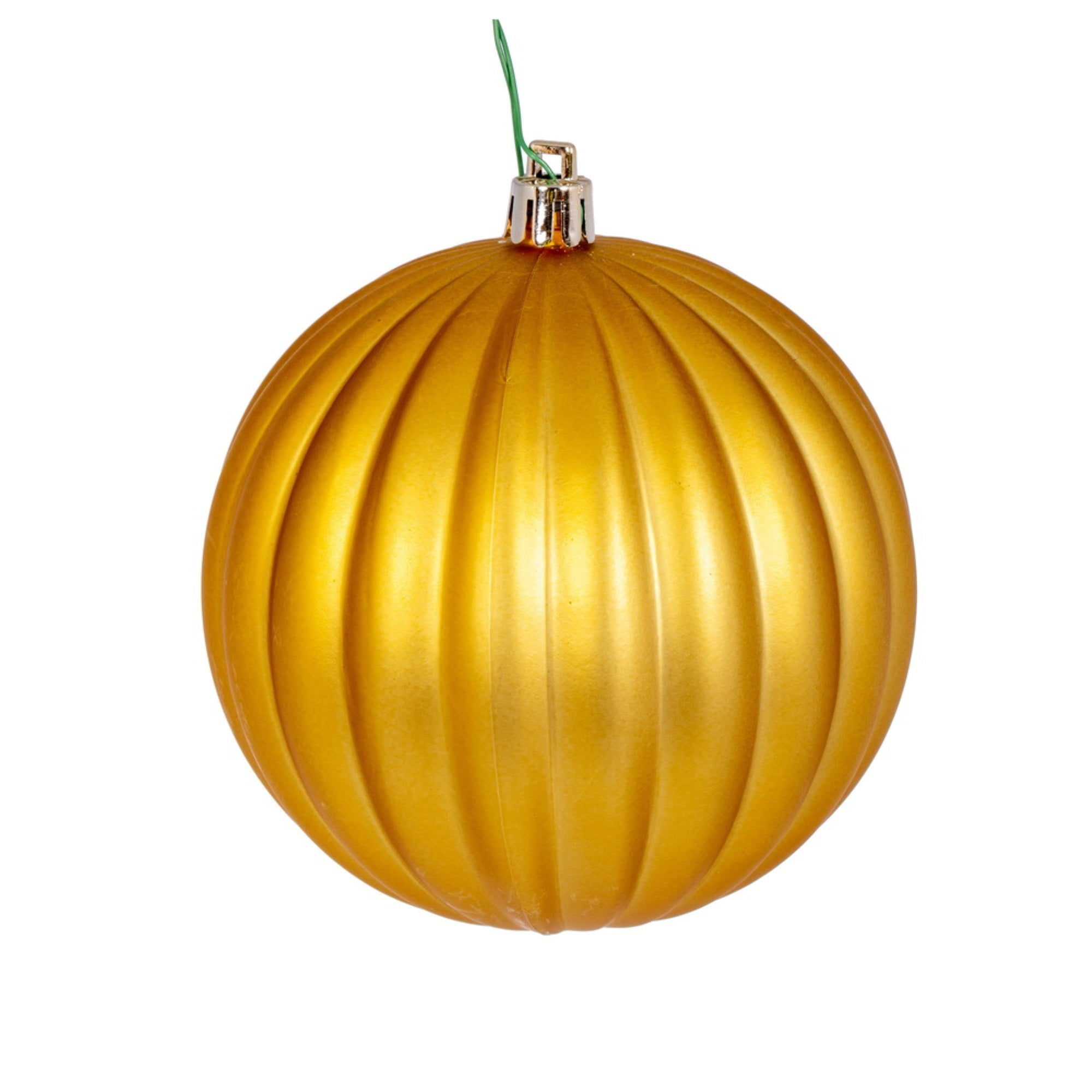 Vickerman 4” Gold Matte Lined Ball Ornament 6 per Bag.