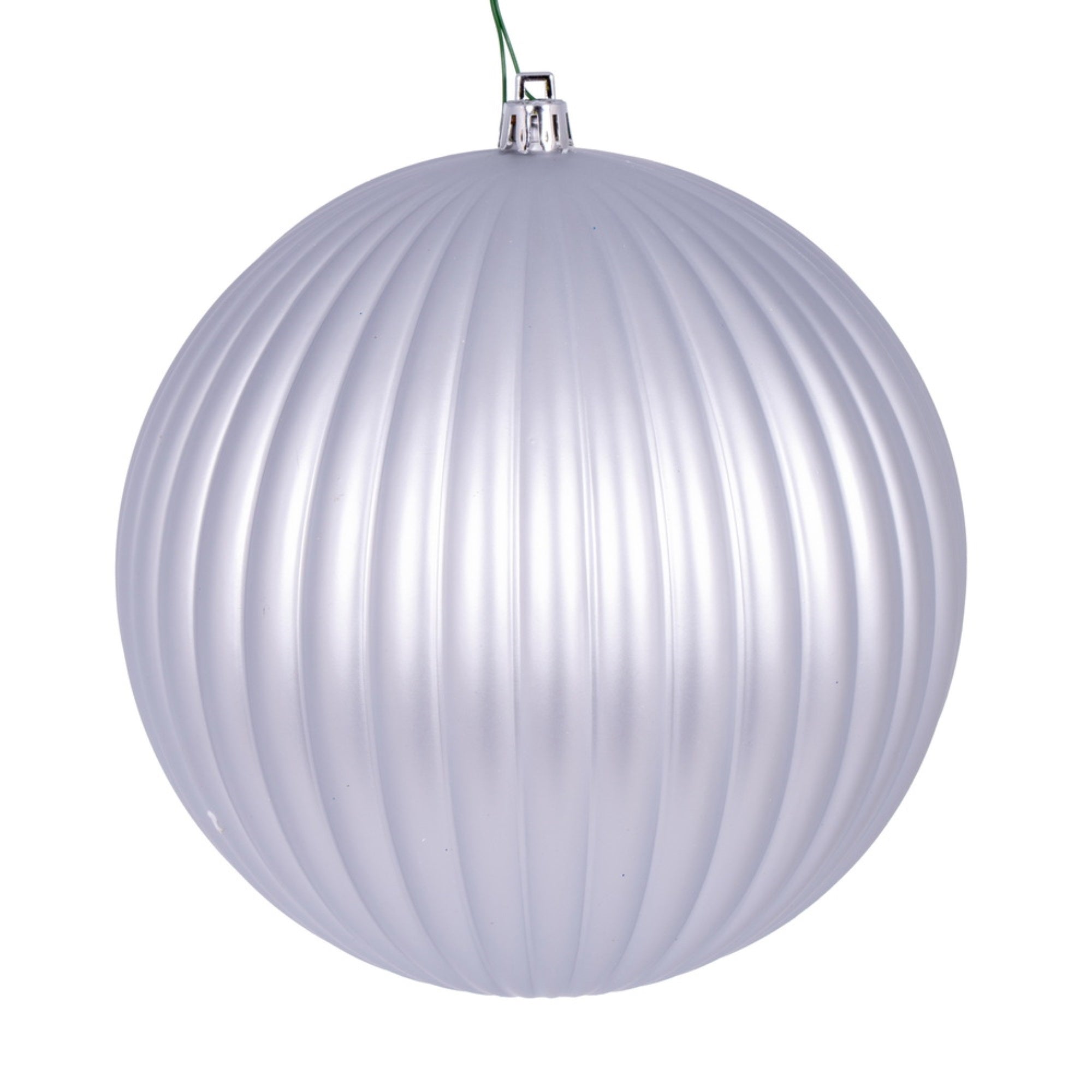 Vickerman 6″ Silver Matte Lined Ball Ornament 4 per Bag.