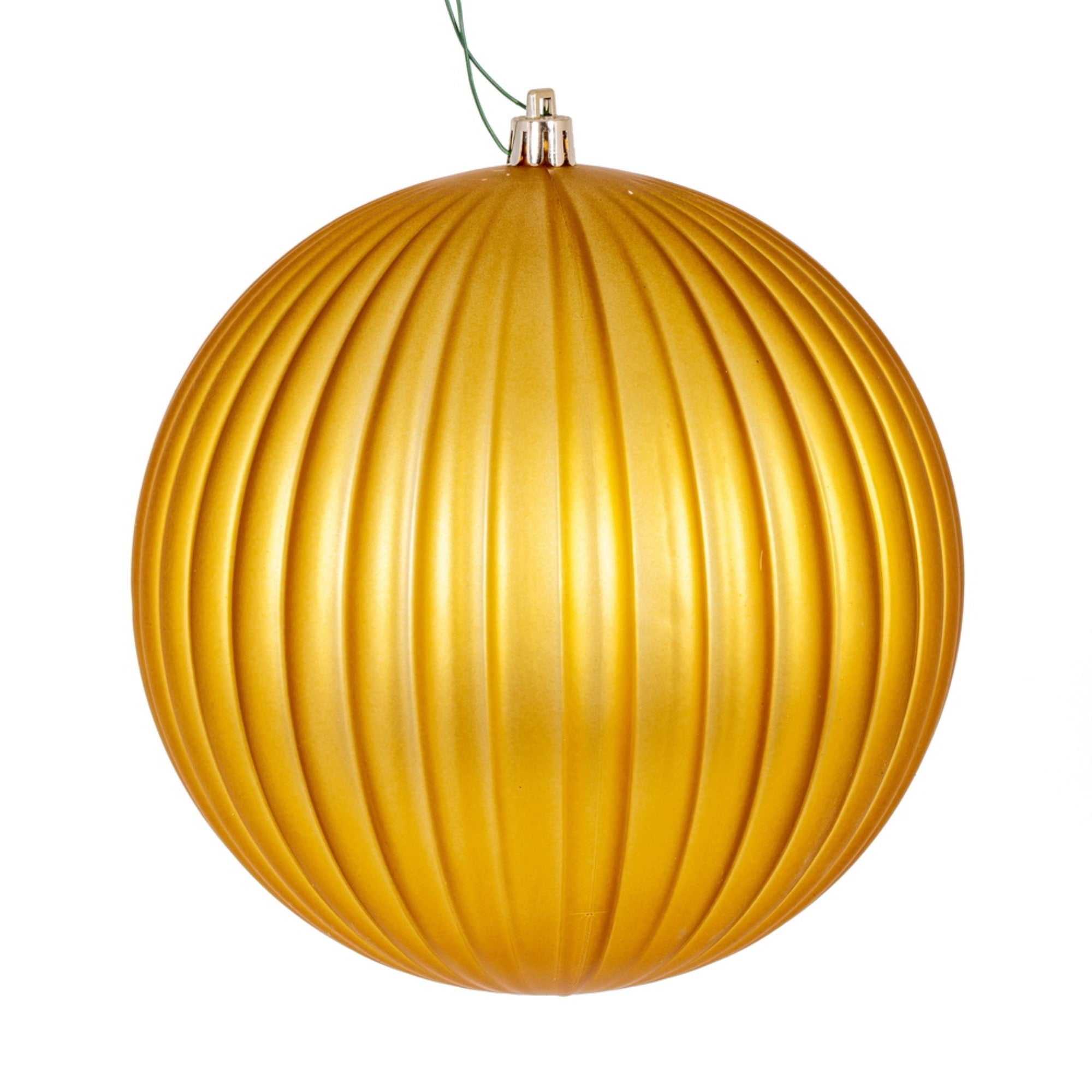 Vickerman 6” Gold Matte Lined Ball Ornament 4 per Bag.