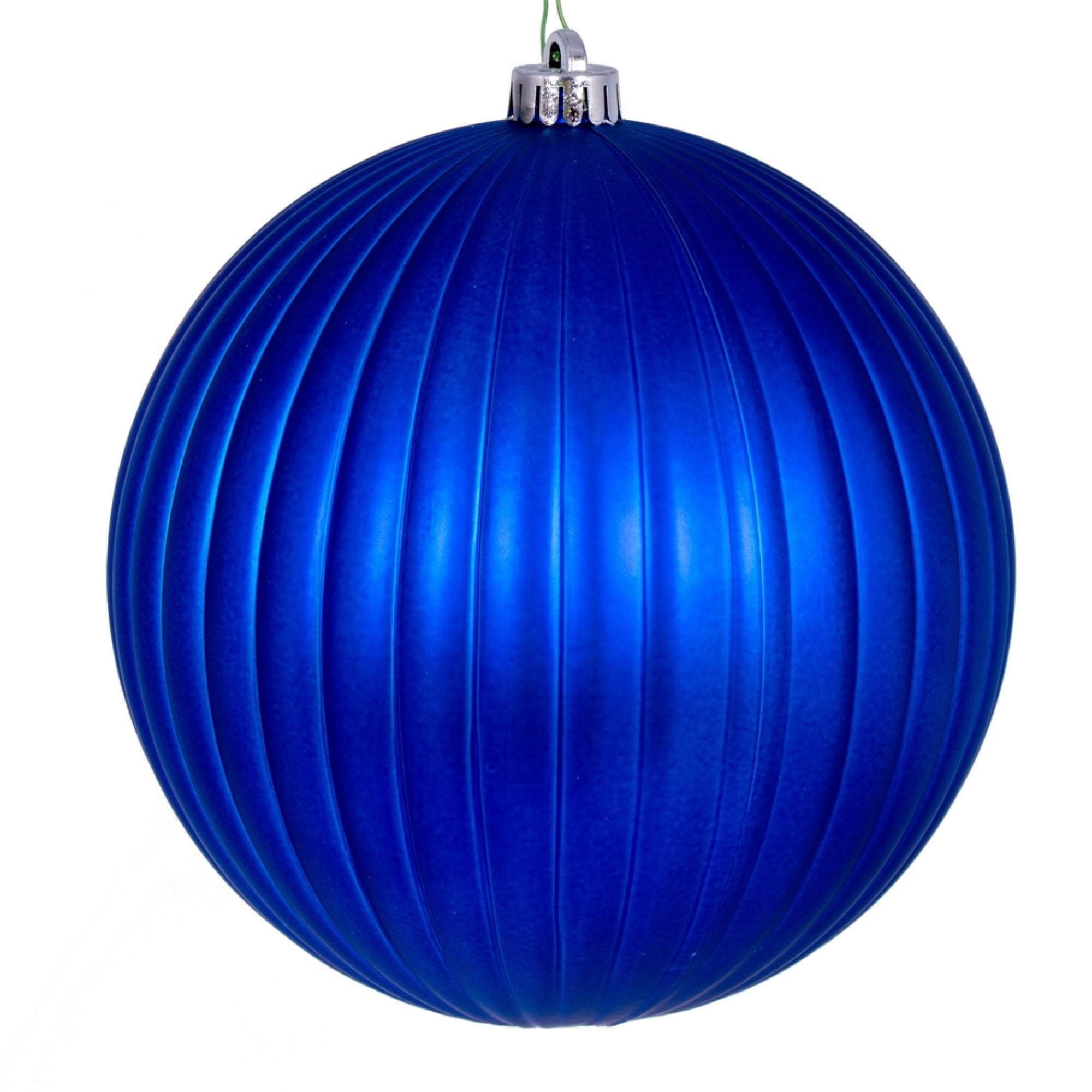 Vickerman 8″ Blue Matte Lined Ball Ornament 1 per Bag.