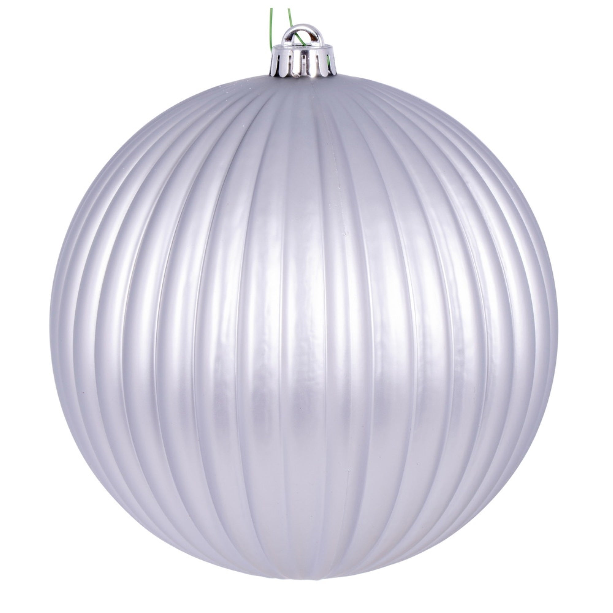 Vickerman 8″ Silver Matte Lined Ball Ornament 1 per Bag.