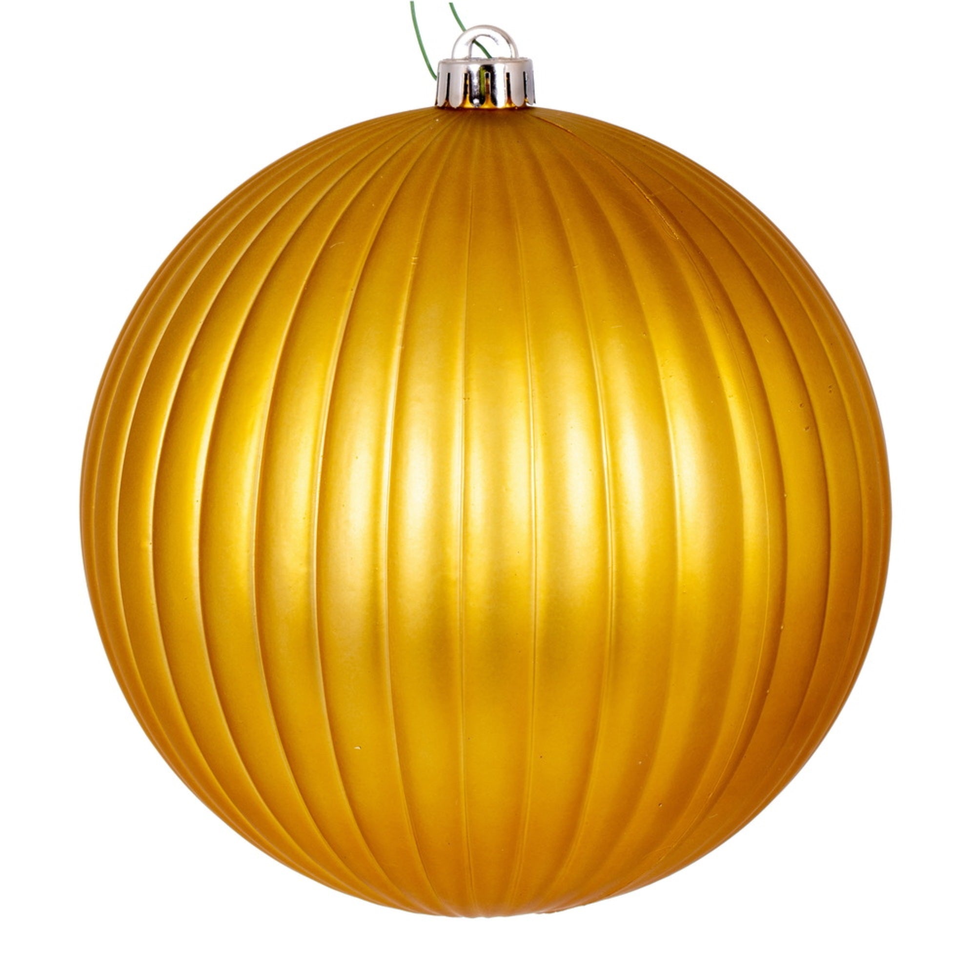 Vickerman 8″ Gold Matte Lined Ball Ornament 1 per Bag.