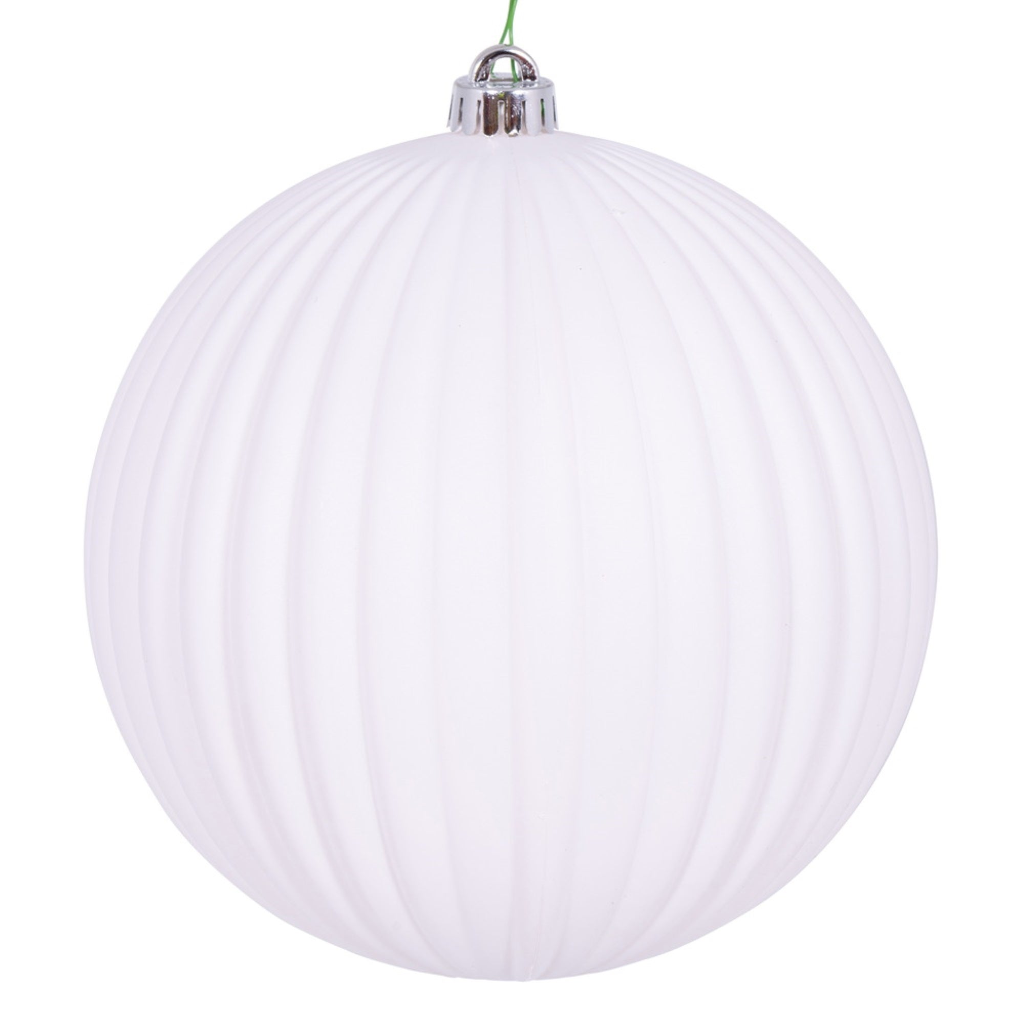 Vickerman 8″ White Matte Lined Ball Ornament 1 per Bag.