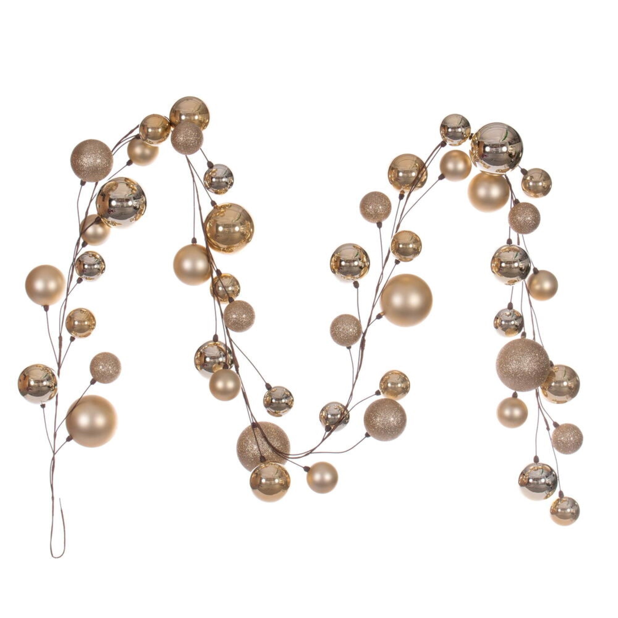 Vickerman 10' Champagne And Rose Assorted Finish Branch Ball Ornament .