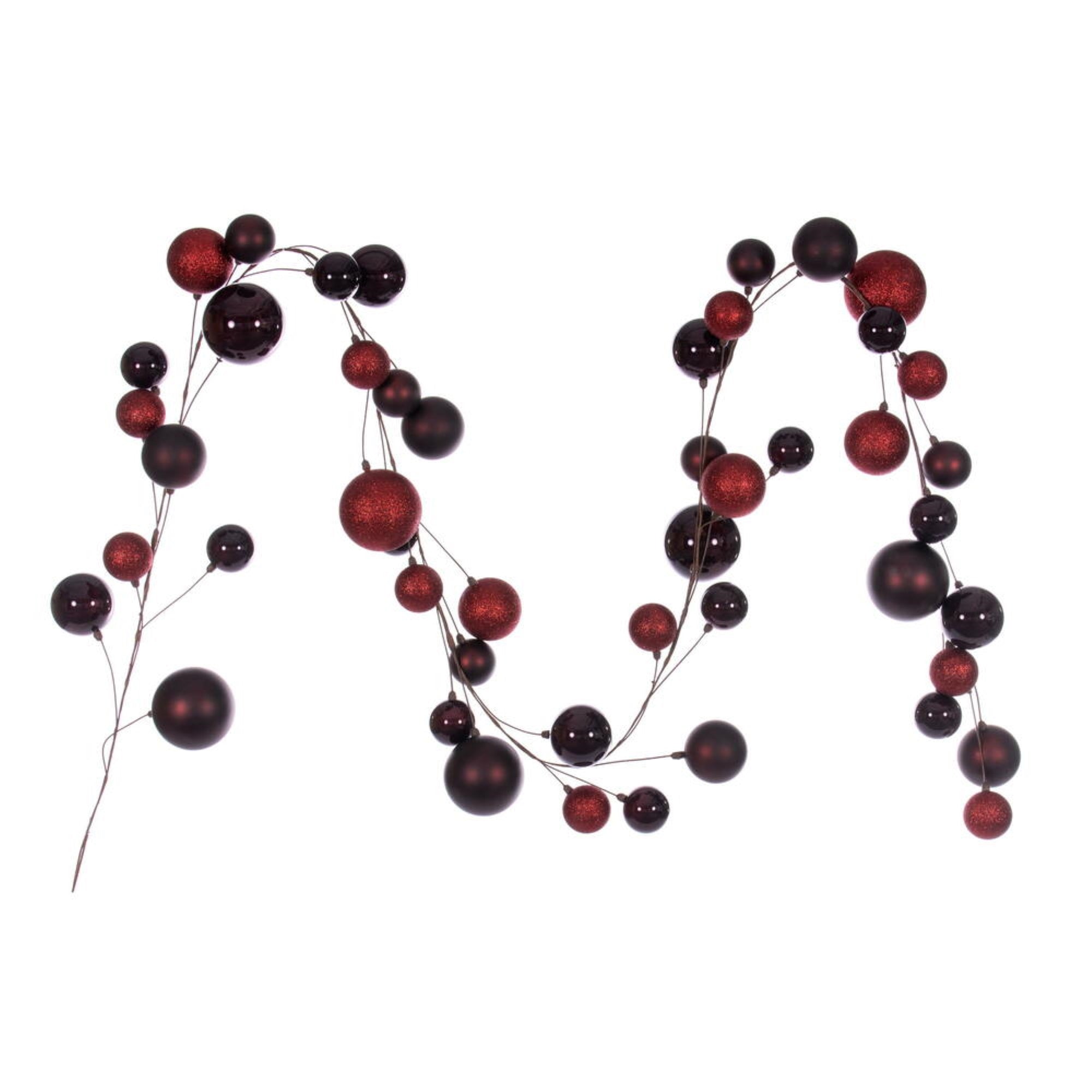 Vickerman 10' Burgundy Assorted Finish Branch Ball Ornament .