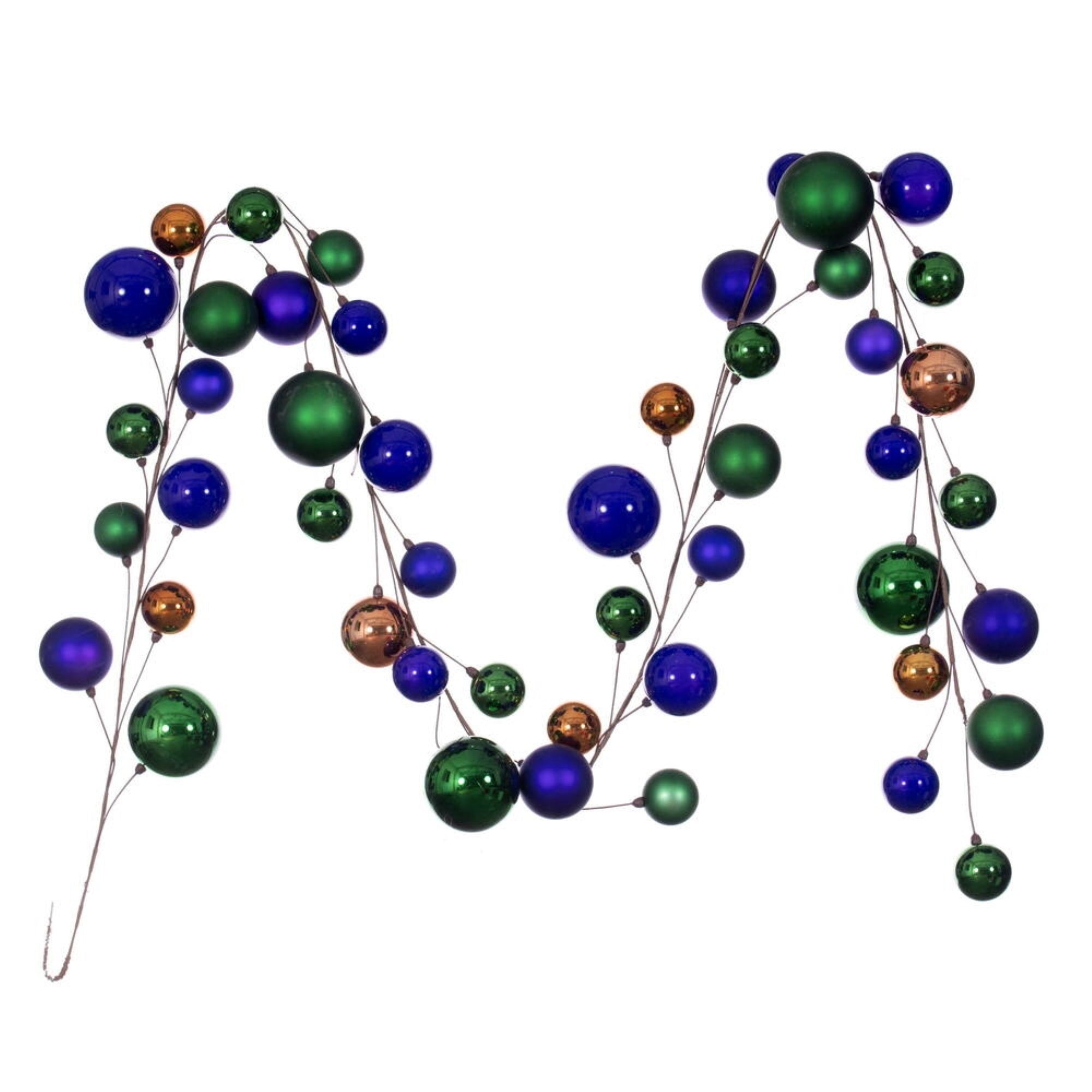 Vickerman 10' Green, Purple, And Copper Gold Assorted Finish Branch Ball Ornament .