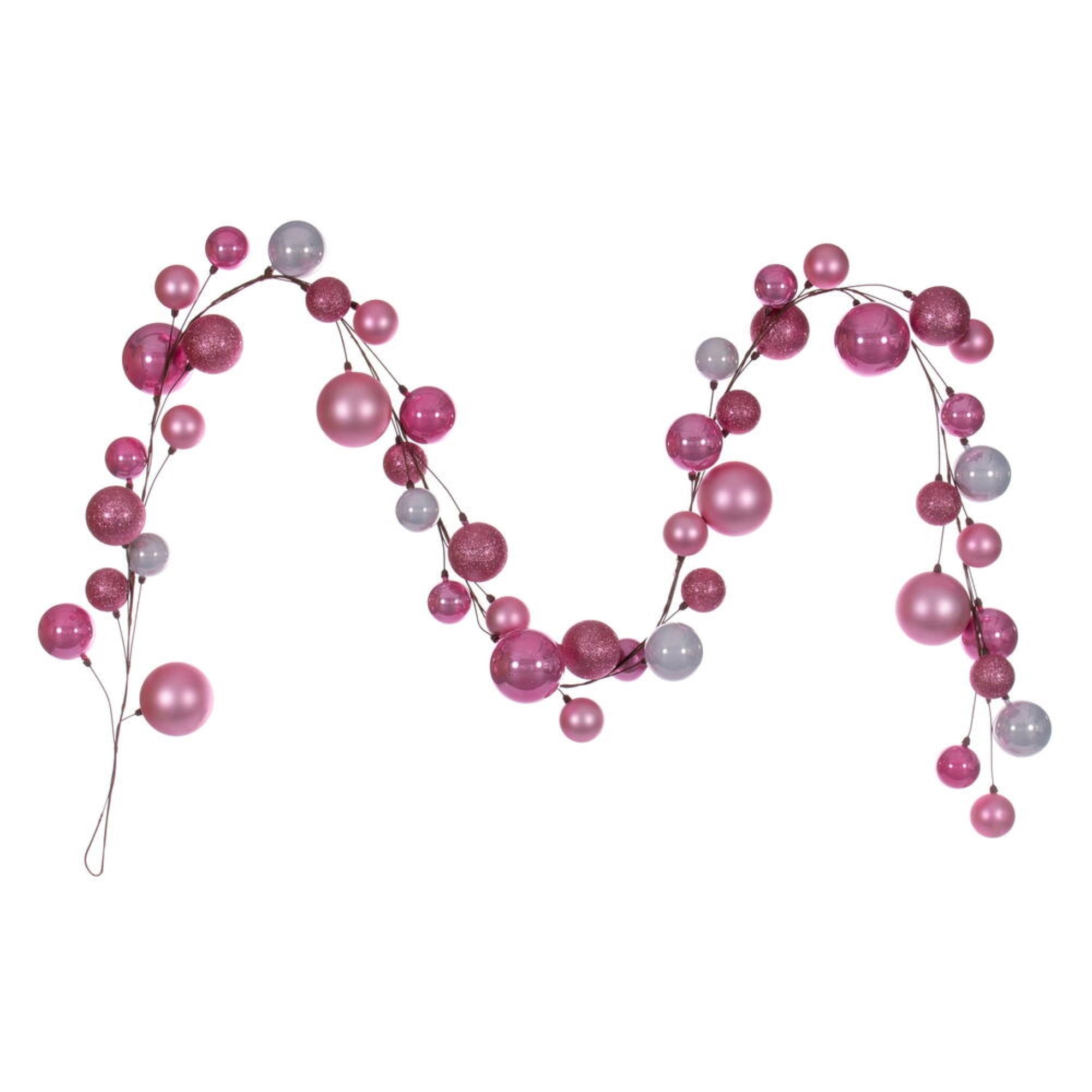 Vickerman 10' Pink Assorted Finish Branch Ball Ornament .