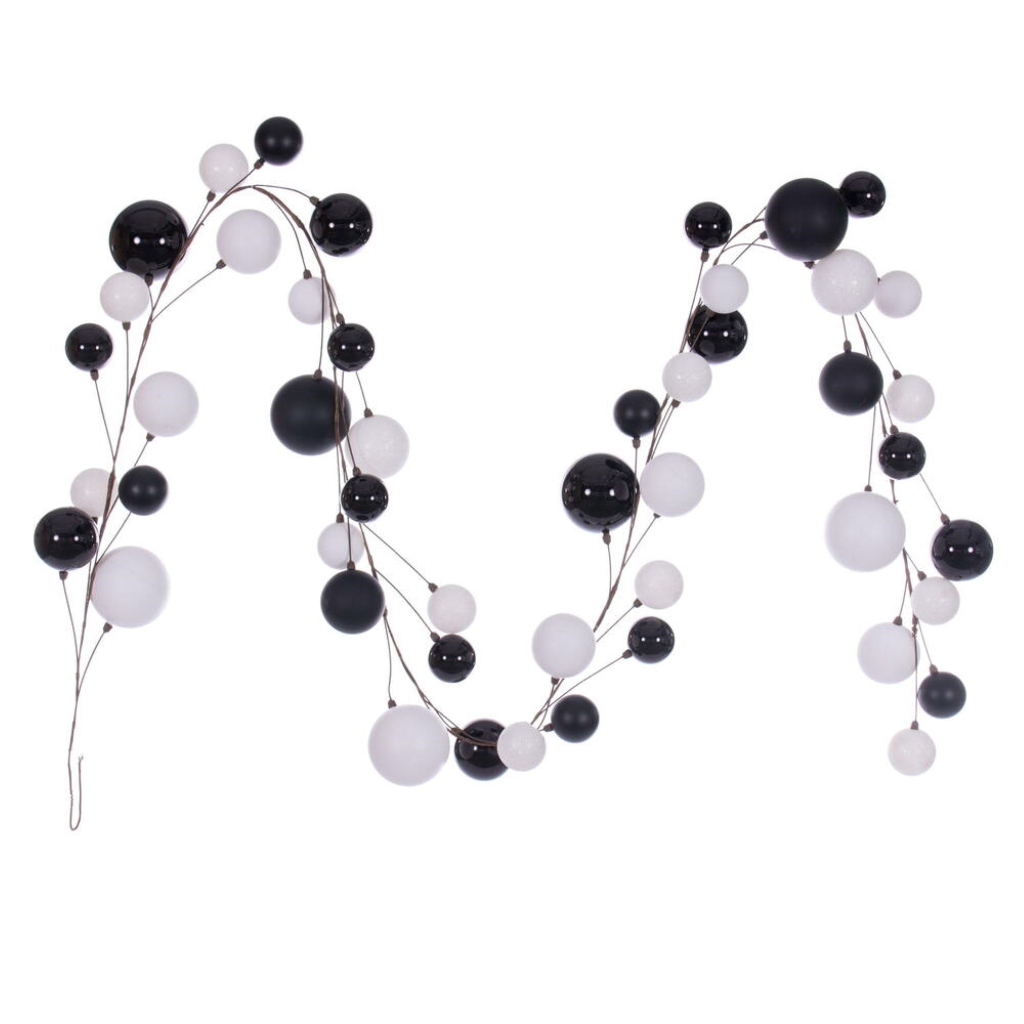 Vickerman 10' White And Black Assorted Finish Branch Ball Ornament .