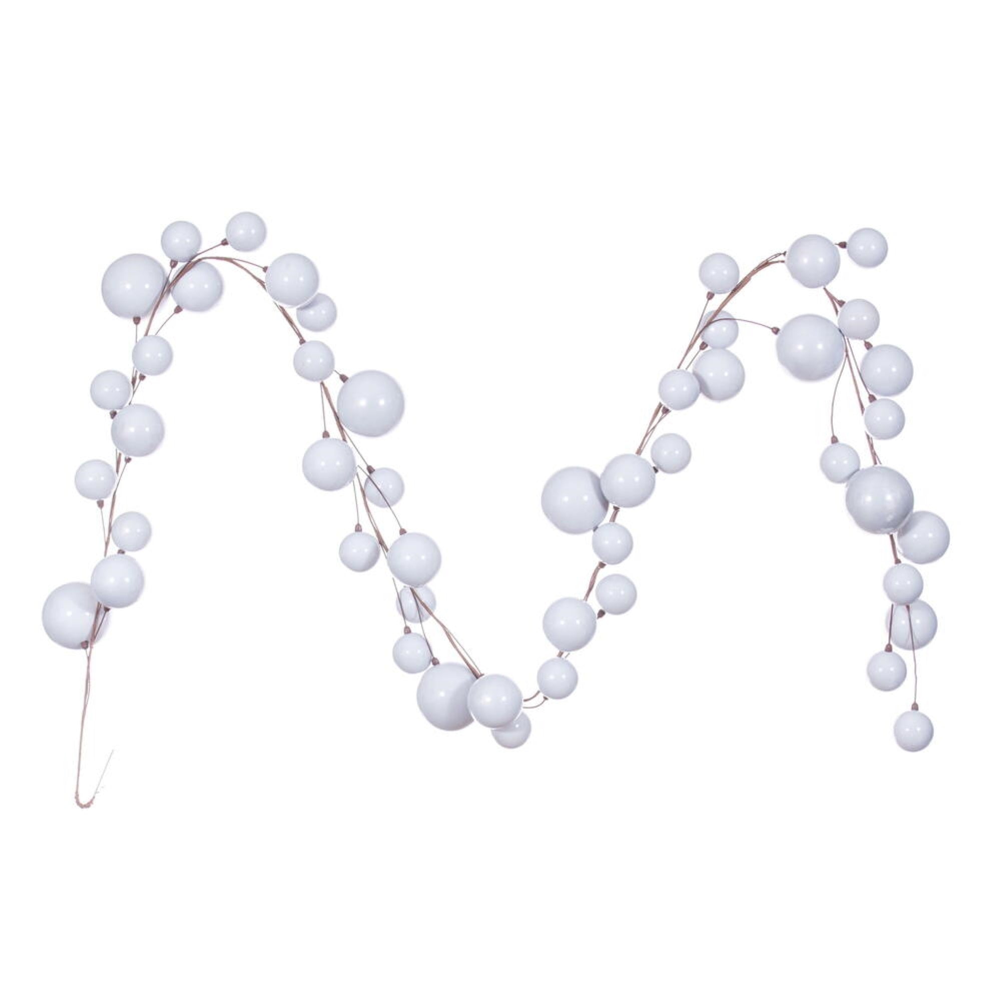 10' Silver Pearl Branch Ball Garland