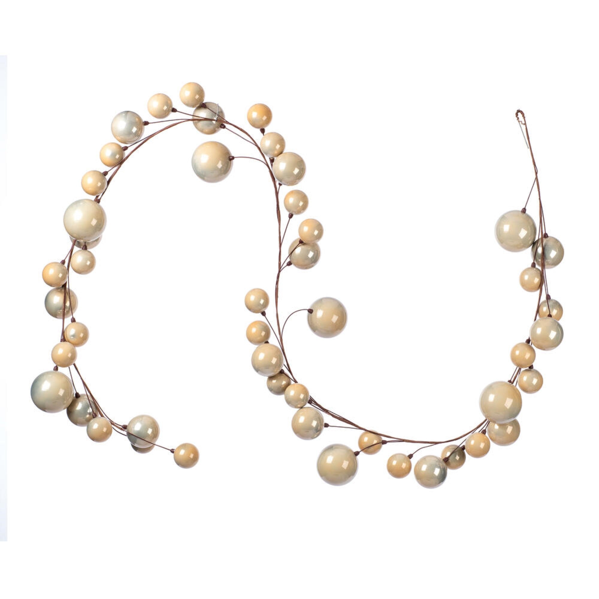 10' Oat Pearl Branch Ball Garland