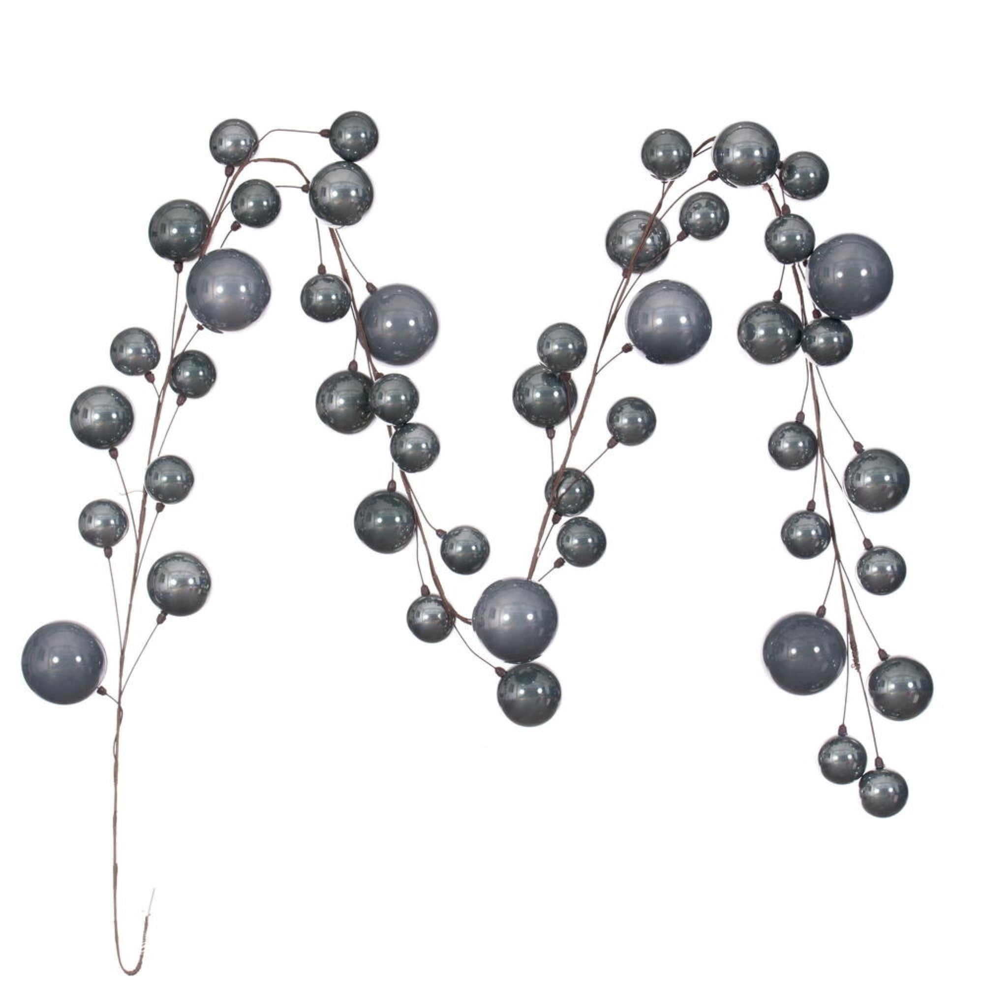 10' Pewter Pearl Branch Ball Garland