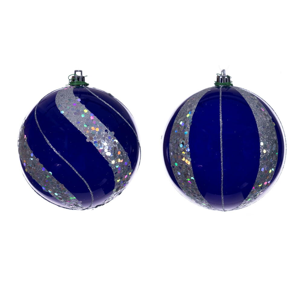 4” Purple Pearl Sequin Ball Orn 6/Asst