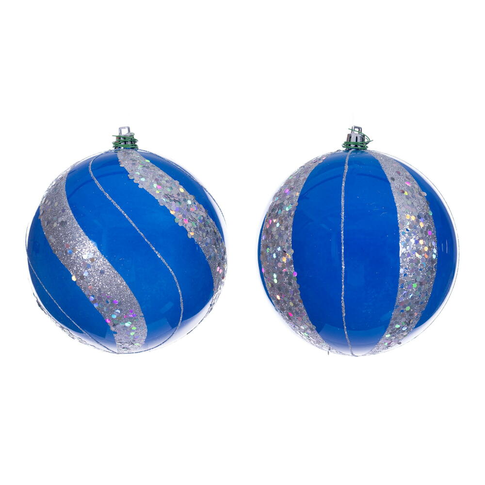 4.75” Blue Pearl Sequin Ball Orn 4/Asst