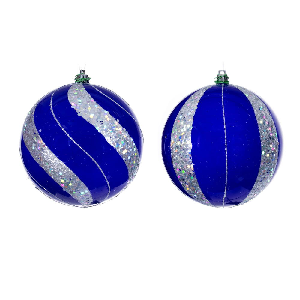 4.75” Purple Pearl Sequin Ball Orn 4/Ass