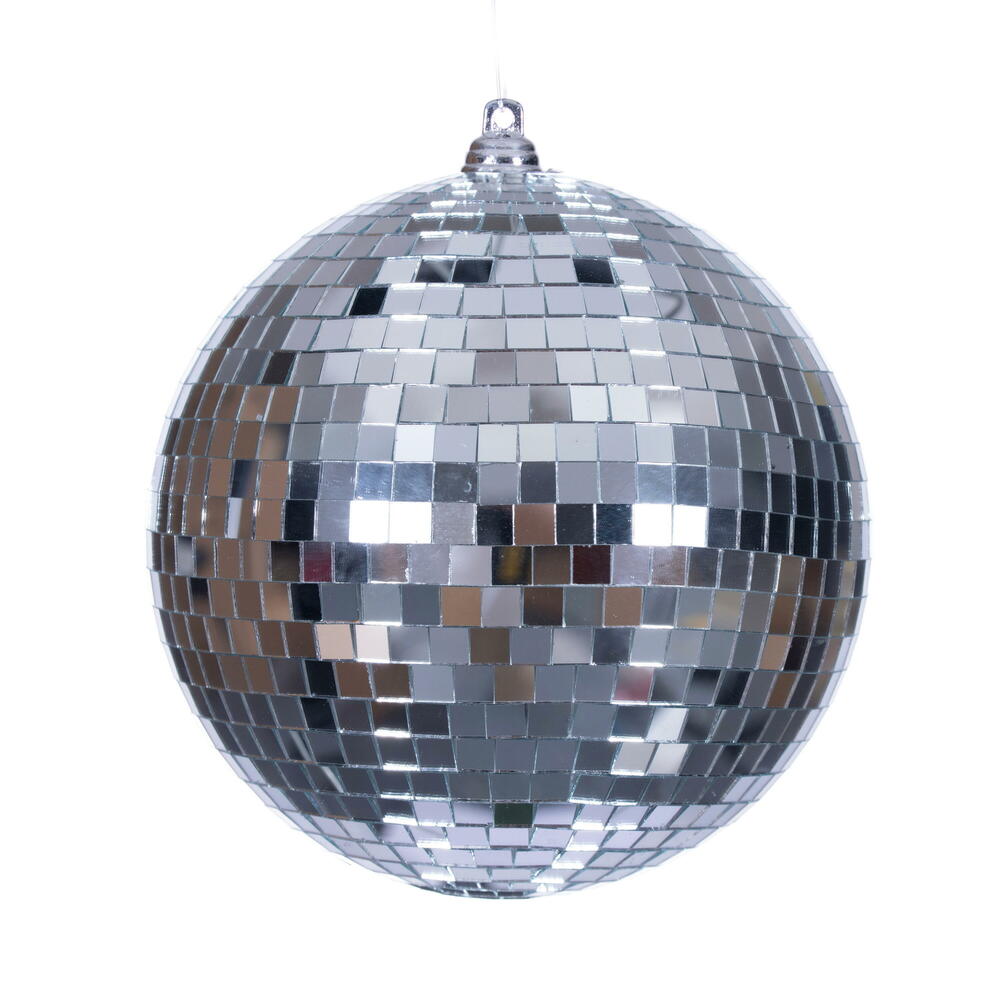 4.75” Silver Mirror Ball Ornament 4/Bag