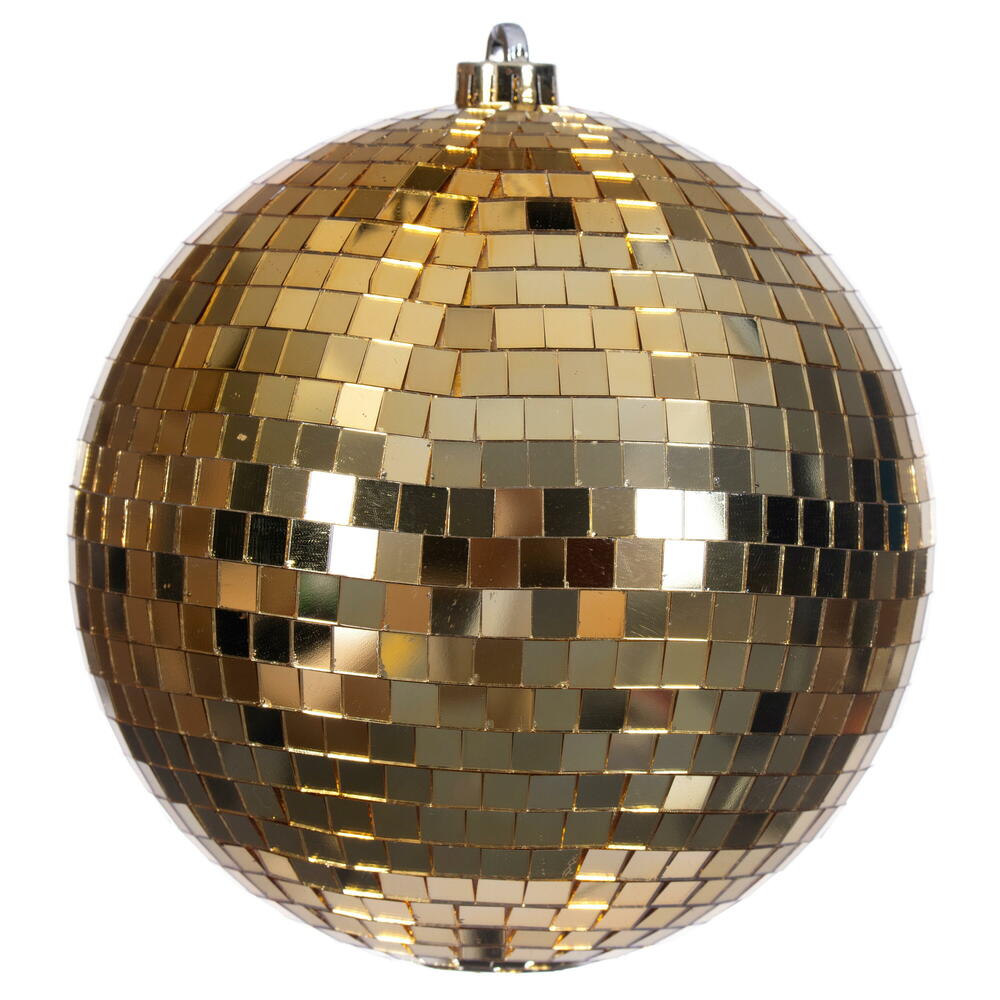 8” Gold Mirror Ball Ornament