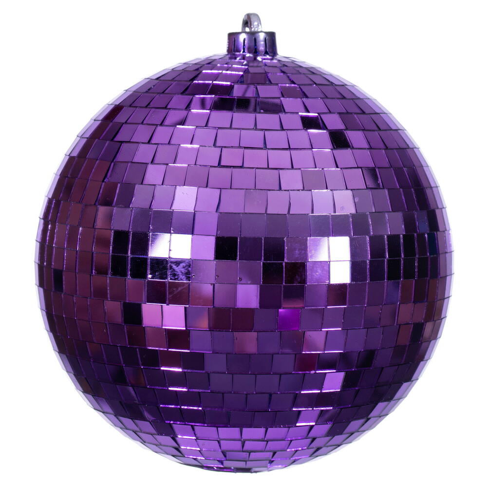 8″ Purple Mirror Ball Ornament