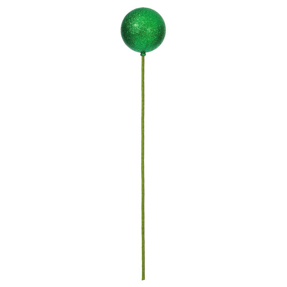 3” x 18” Green Glitter Ball Stick 12/Bag