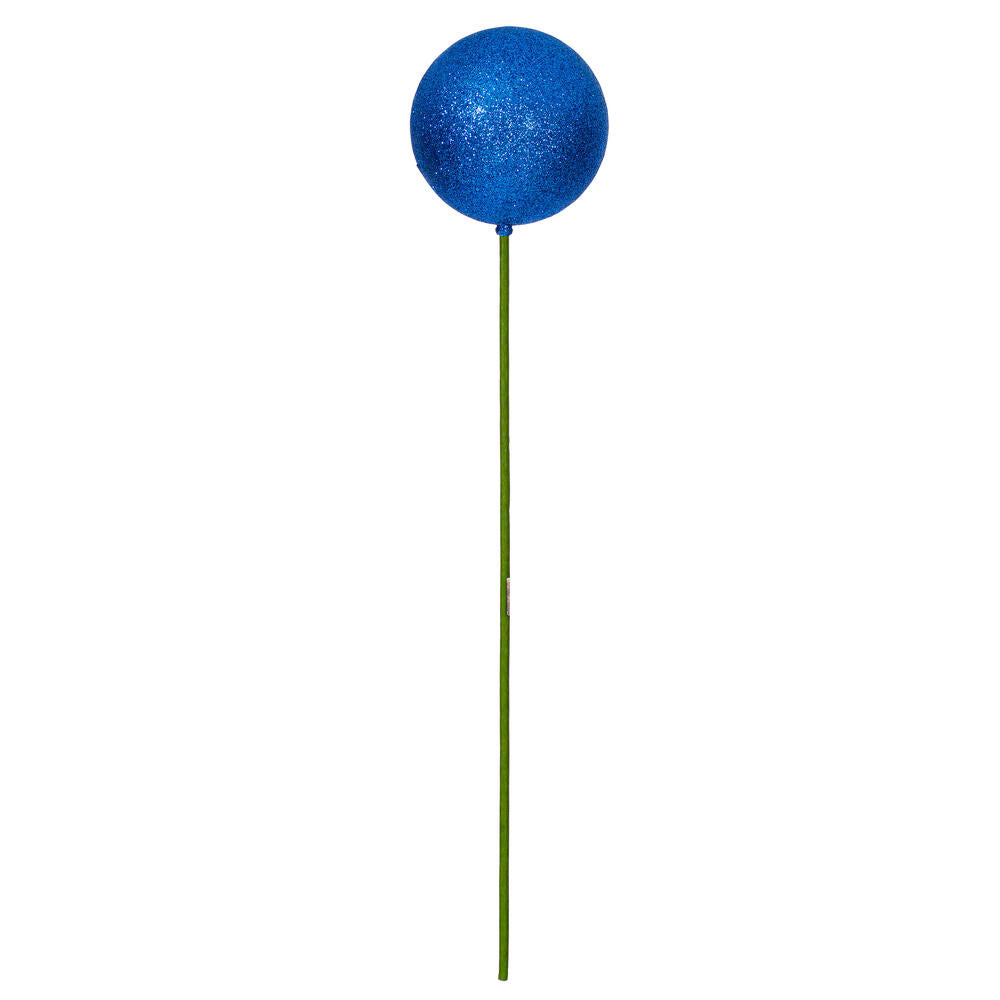 4” x 18” Blue Glitter Ball Stick 6/Bag