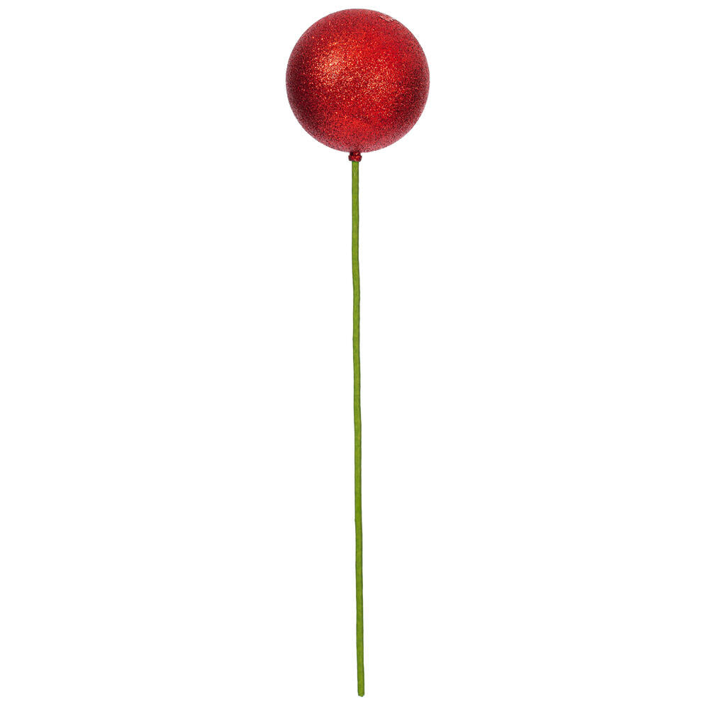 4″ x 18″ Red Glitter Ball Stick 6/Bag