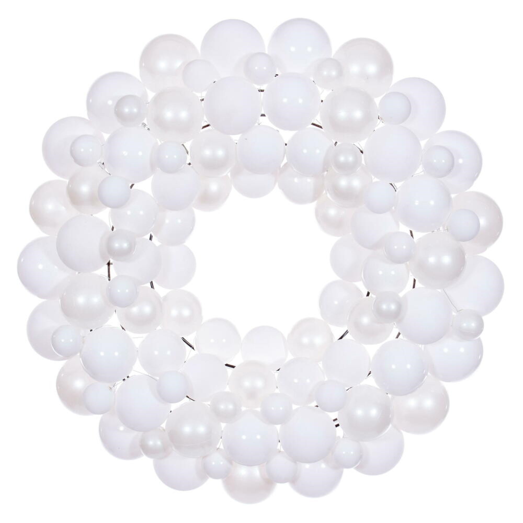 24” White Ball Wreath