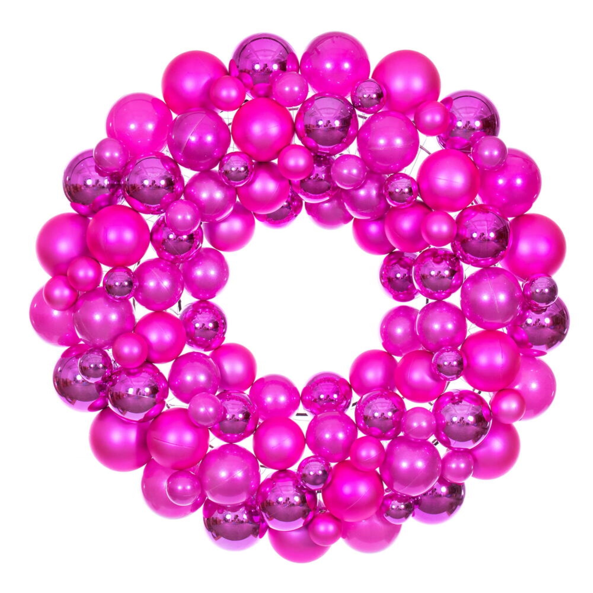 24” Hot Pink Ball Wreath