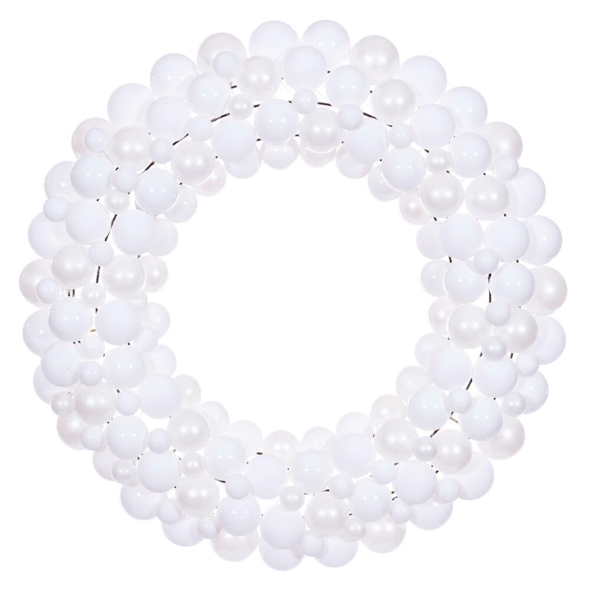 30” White Ball Wreath
