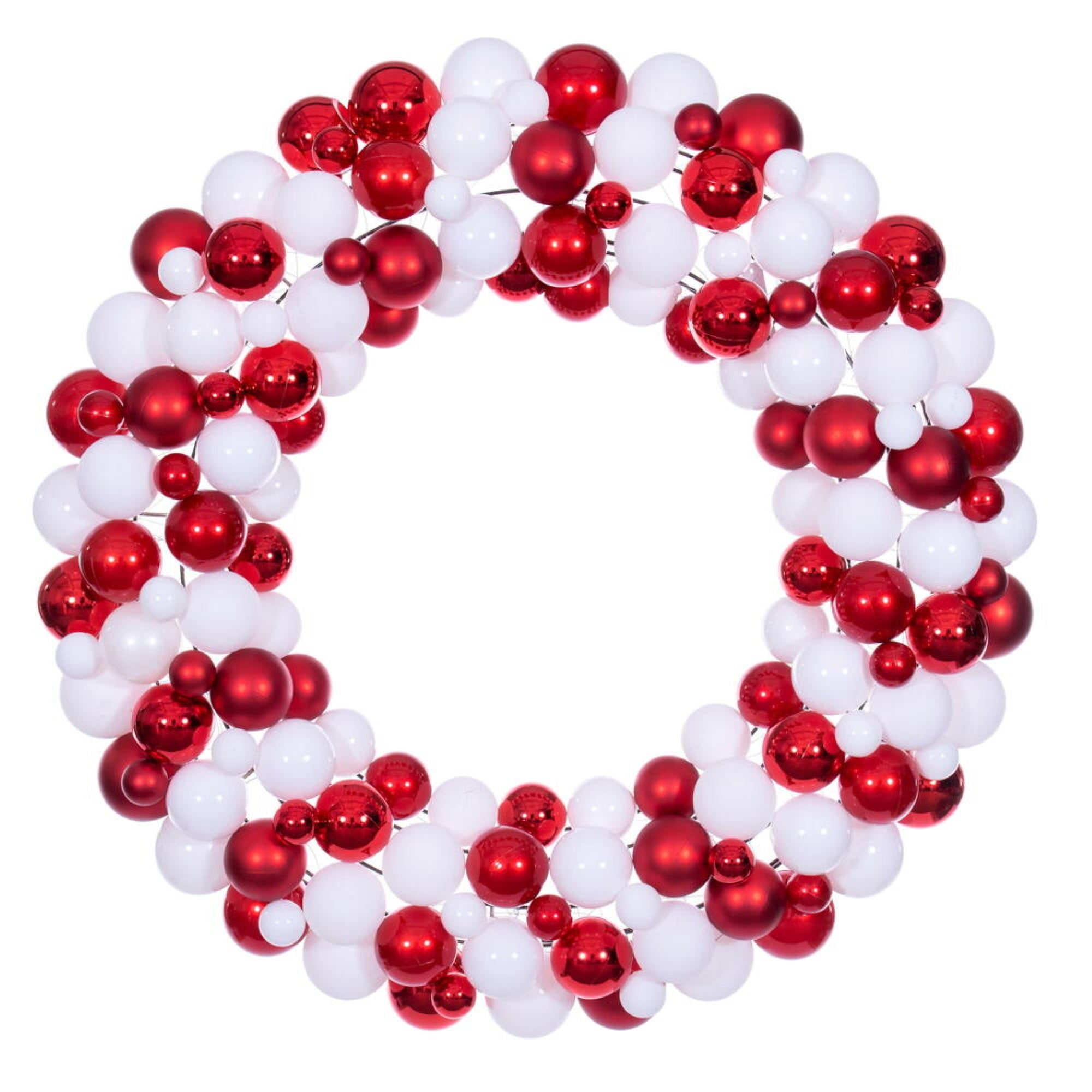 30” Red/White Ball Wreath
