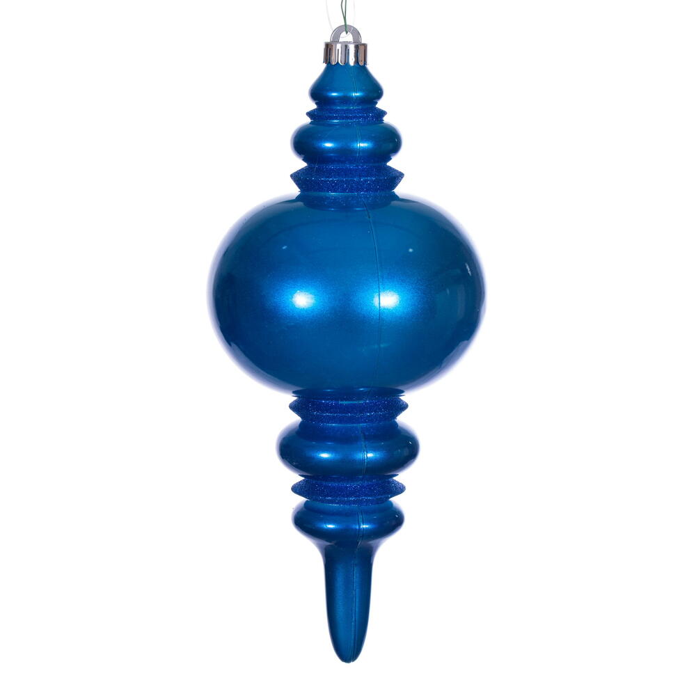 13” Blue Candy Glitter Finial UV