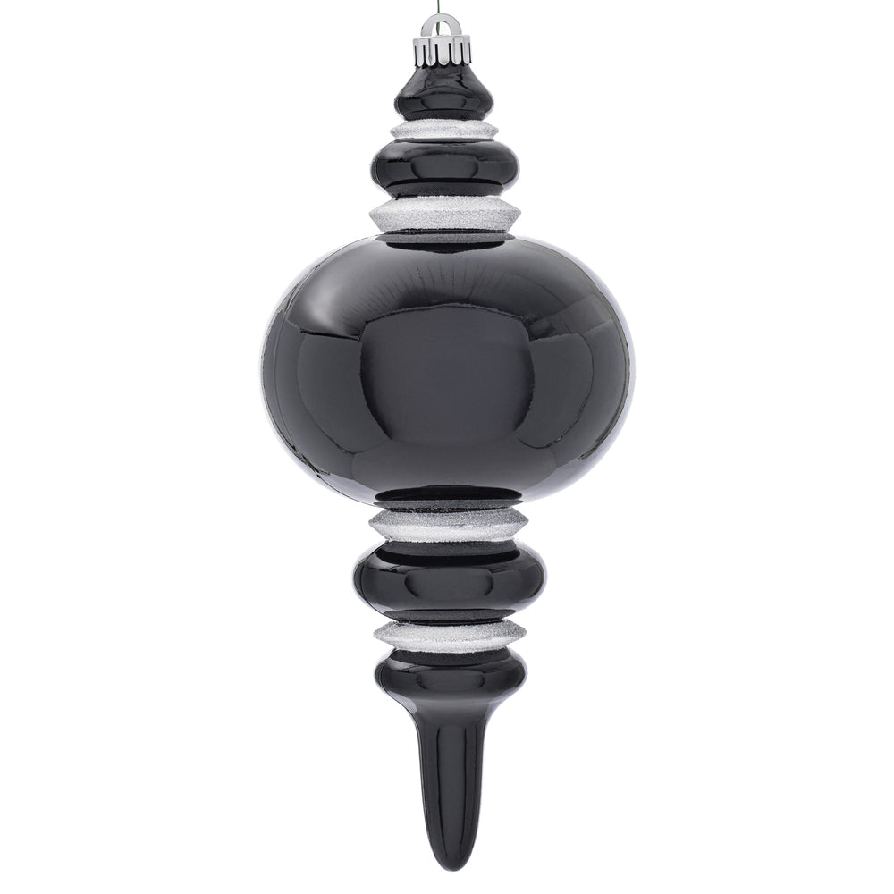 13” Black Candy Glitter Finial UV