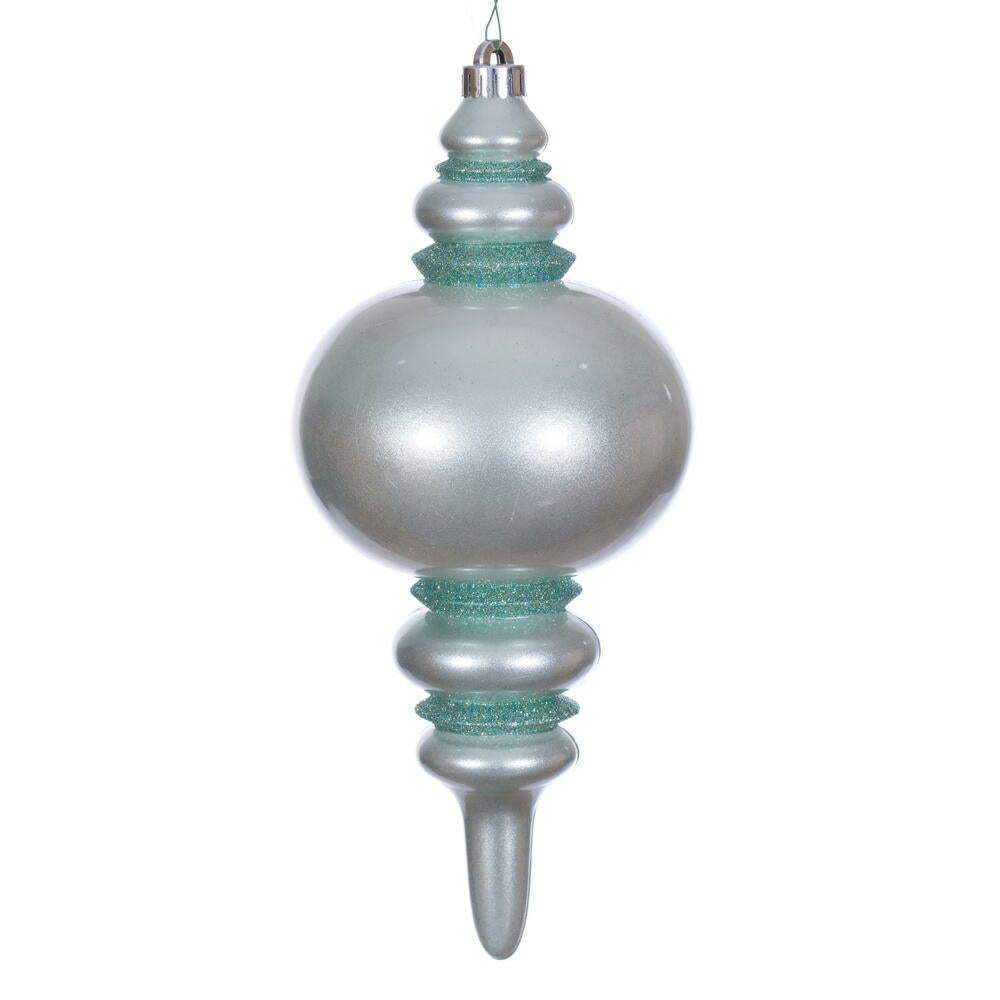 13” Frosty Mint Candy Glitter Finial UV