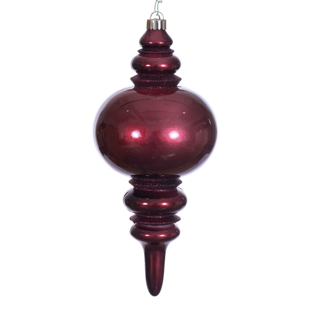 13” Burgundy Candy Glitter Finial UV