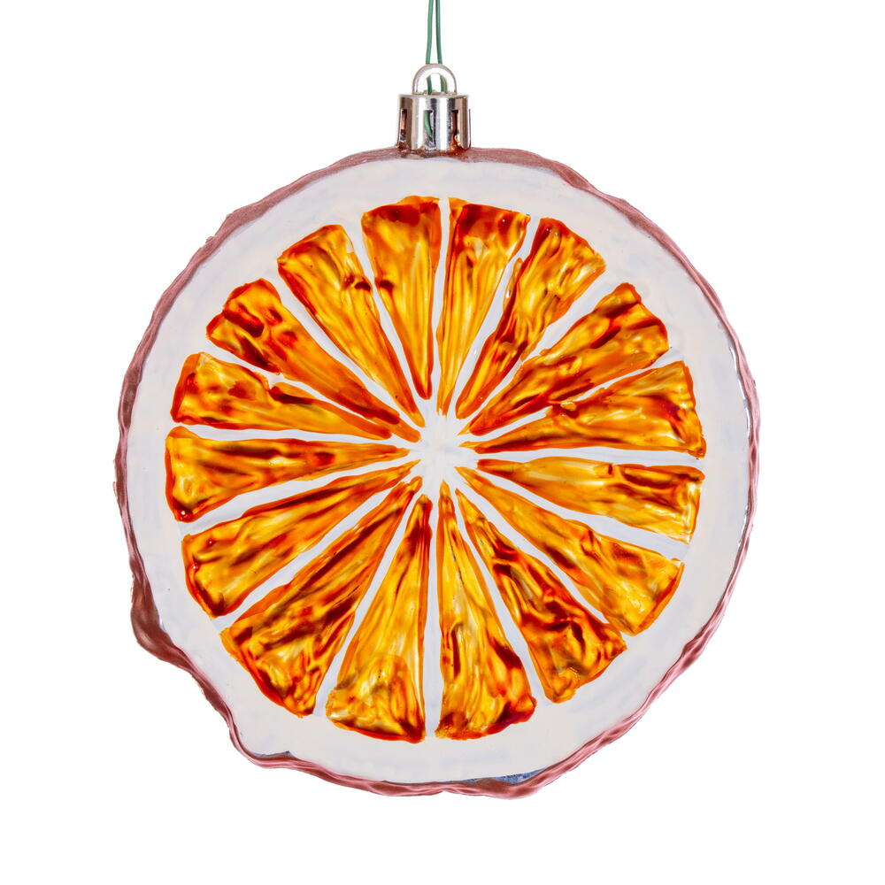 4” Orange Fruit Matte Ornament 6/Bag