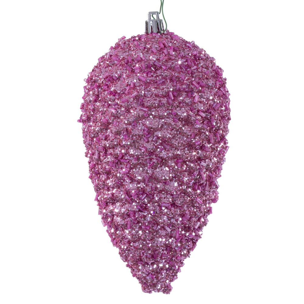 7” Pink Glitter Pinecone 4/Bag