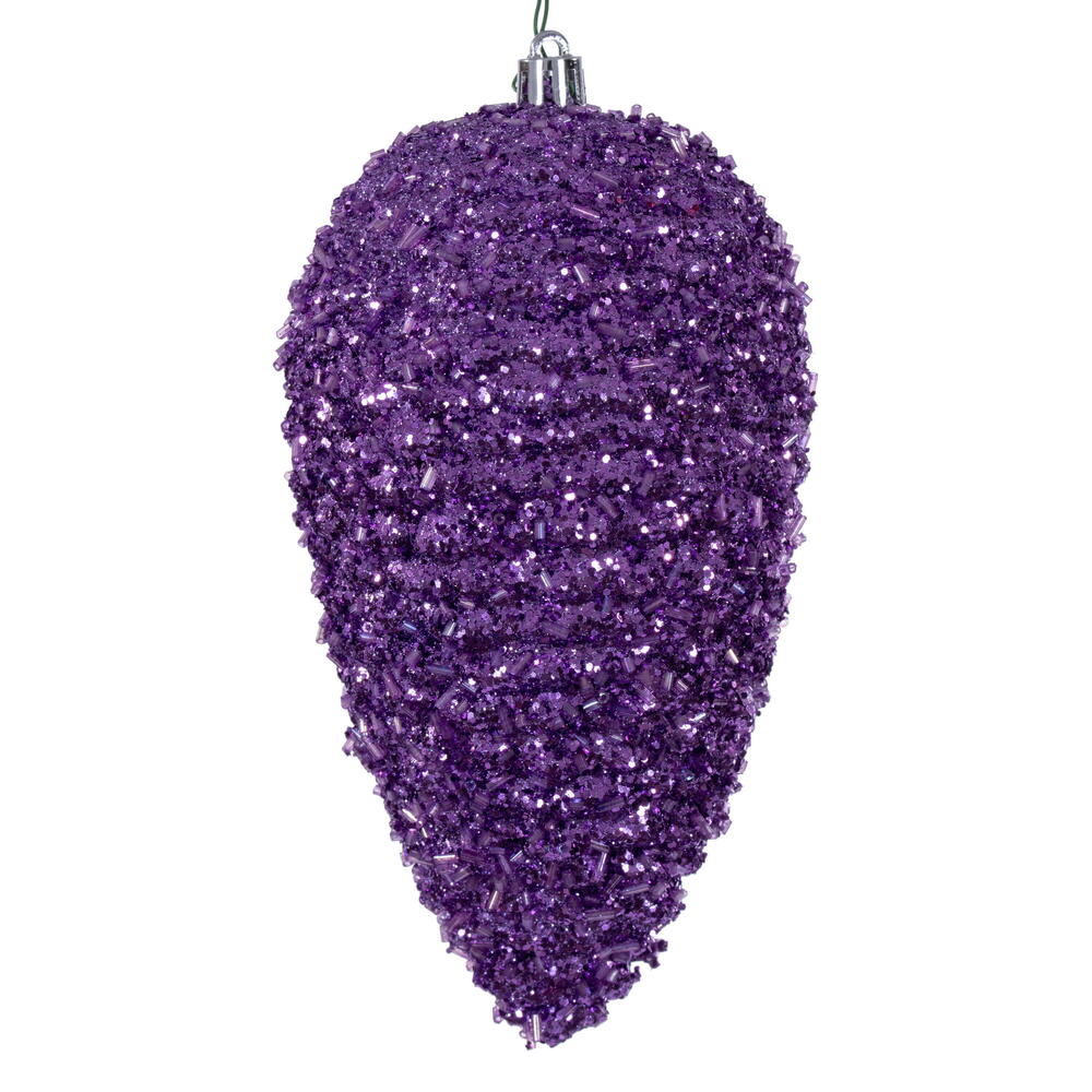 7” Lavender Glitter Pinecone 4/Bag