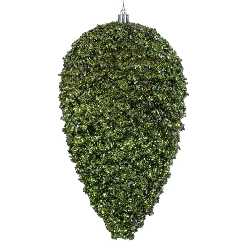 10” Olive Glitter Pinecone 2/Bag